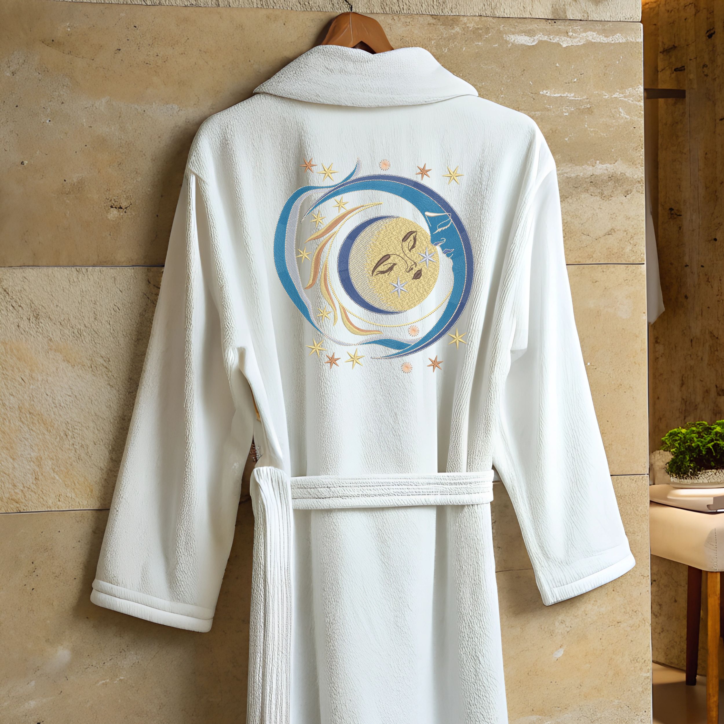 Magic Dreamy Celestial Moon Face with Crescent and Stars-11
