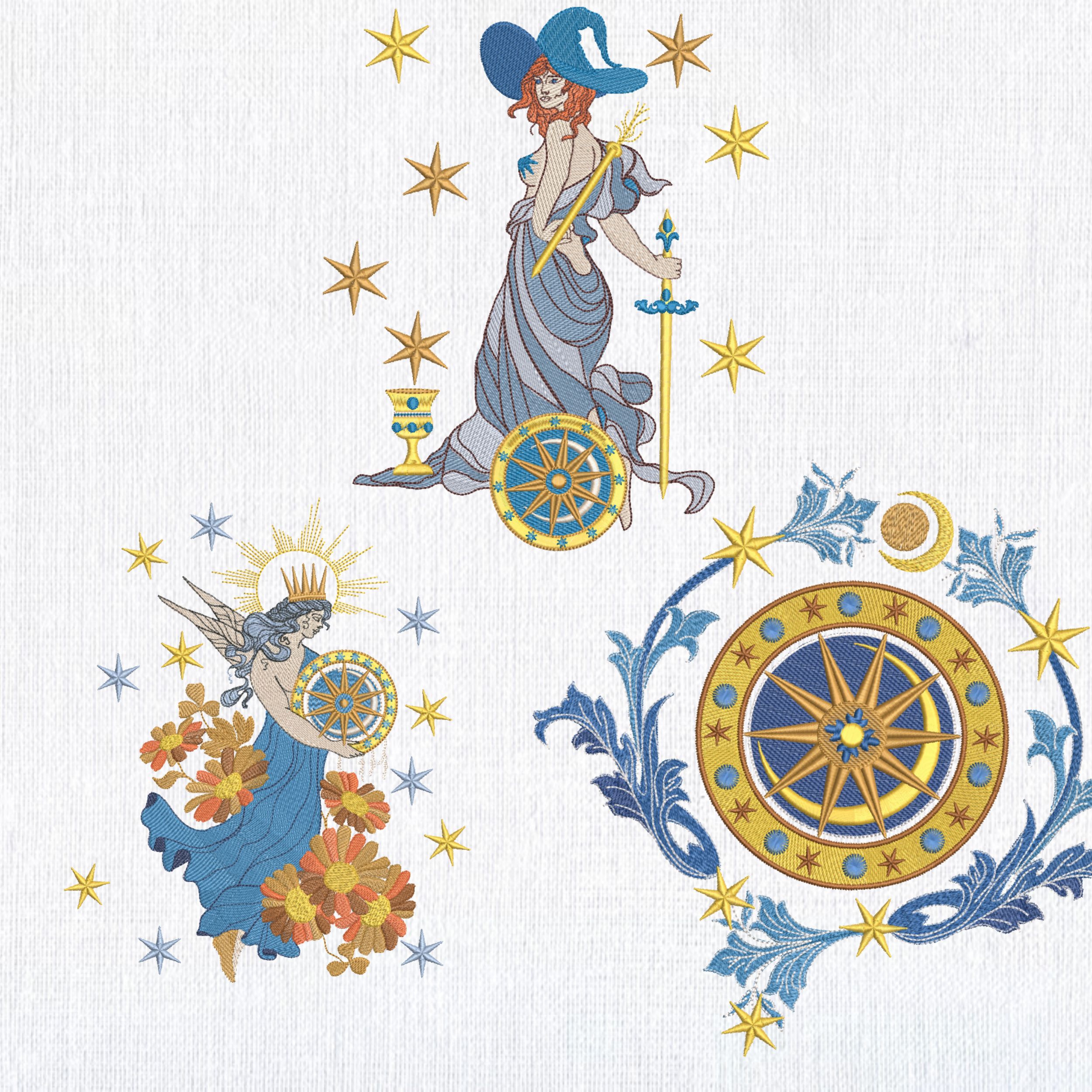 Celestial Goddess with Magic Wheel and Stars-4