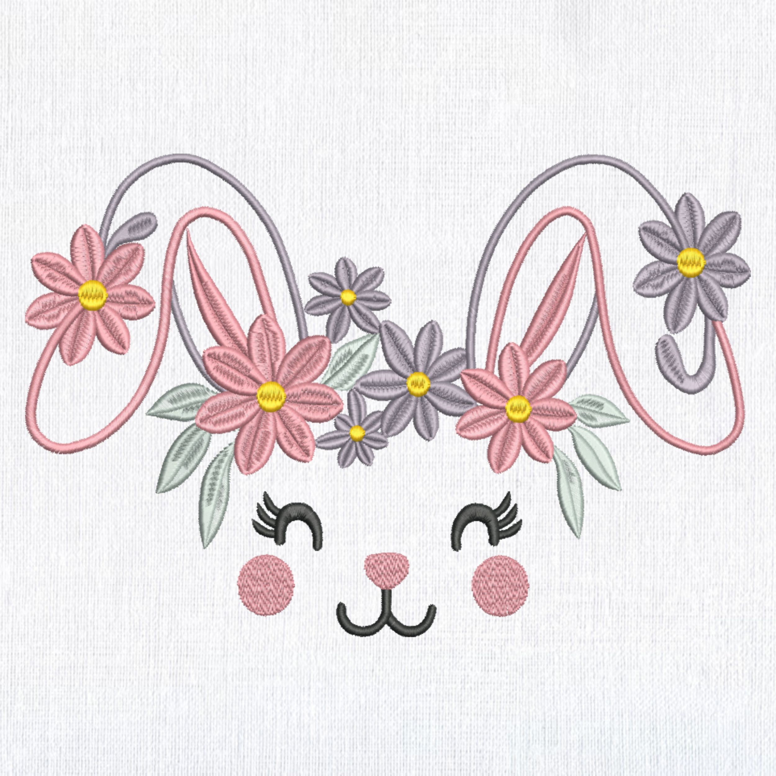 Spring Floral Bunny Face-4