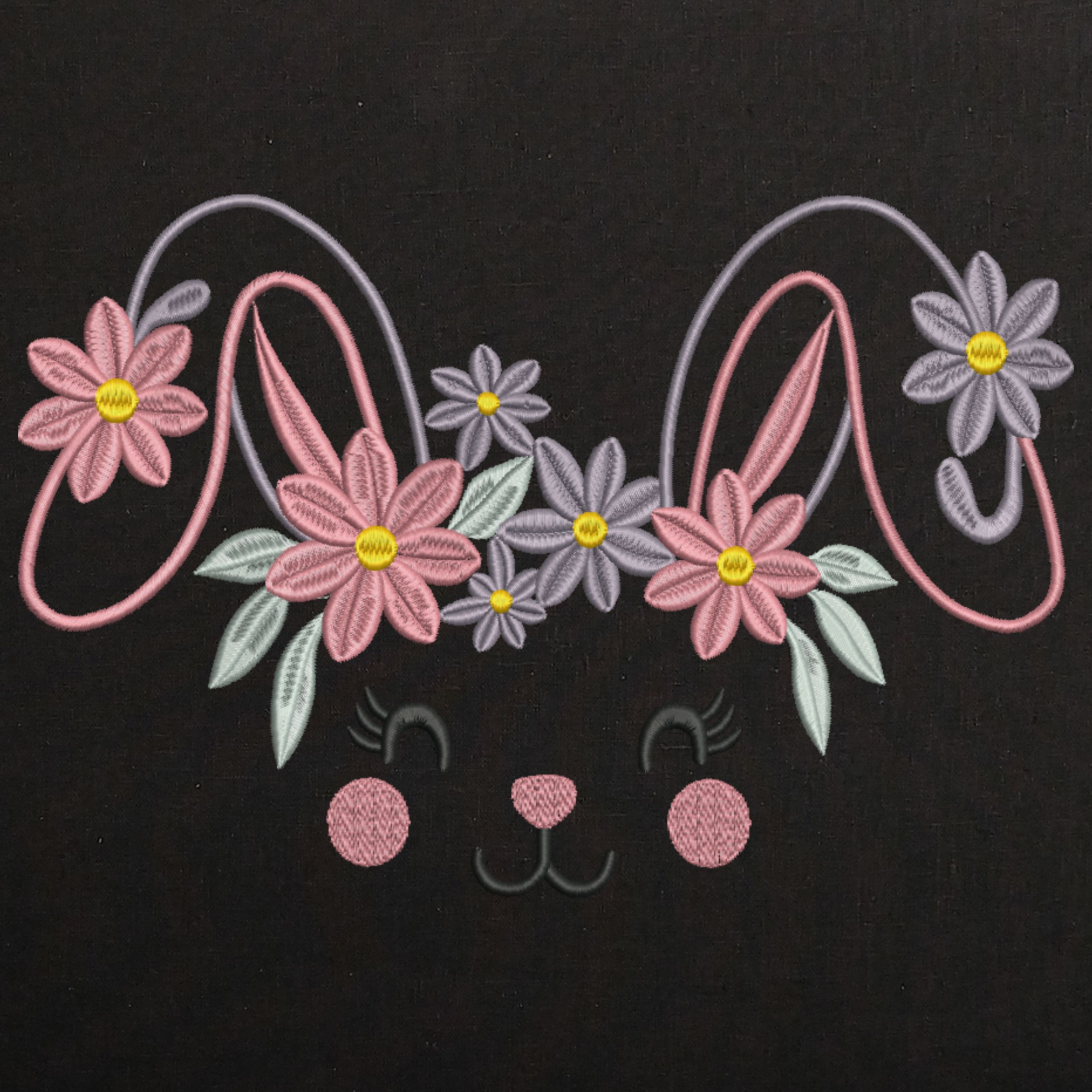 Spring Floral Bunny Face-5