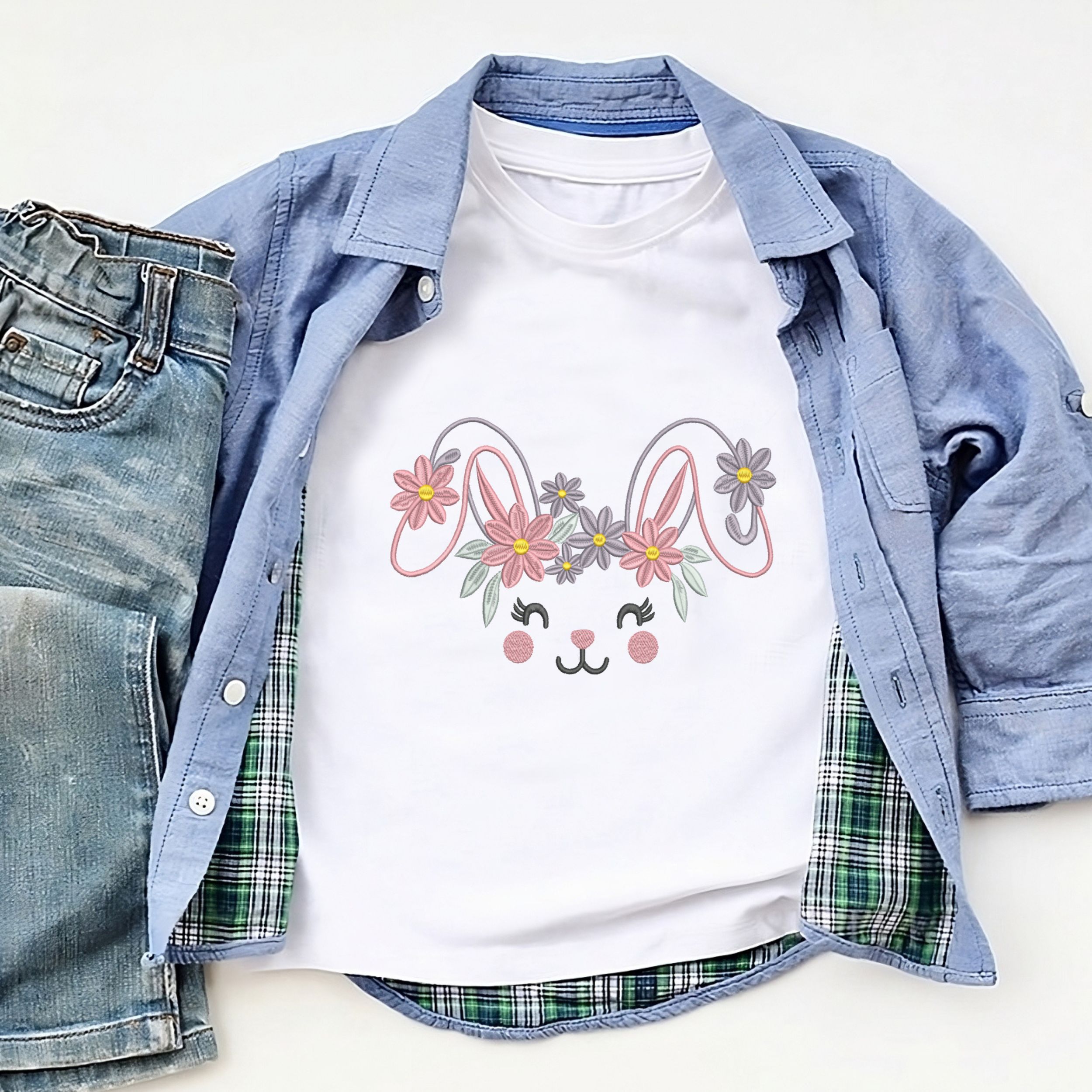 Spring Floral Bunny Face-8