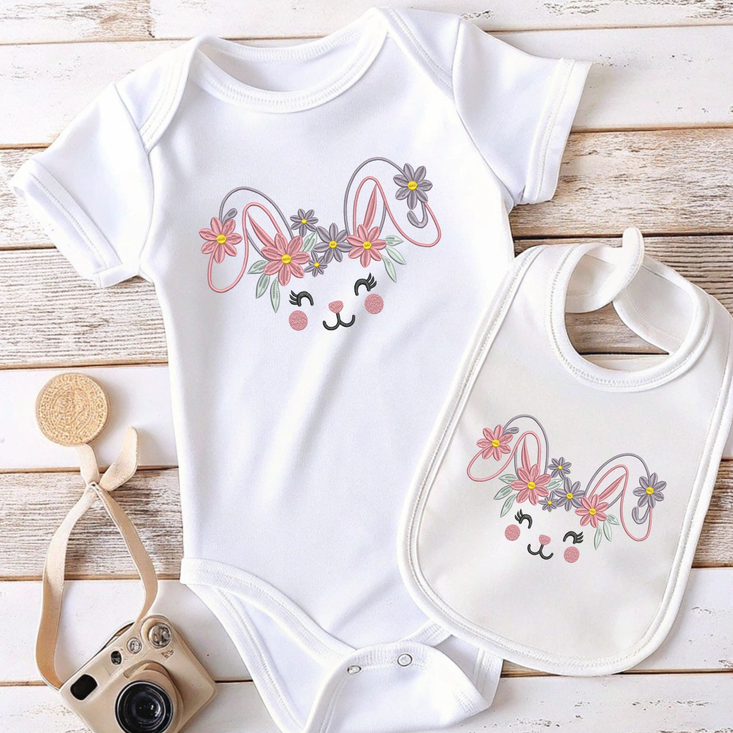 Spring Floral Bunny Face-9