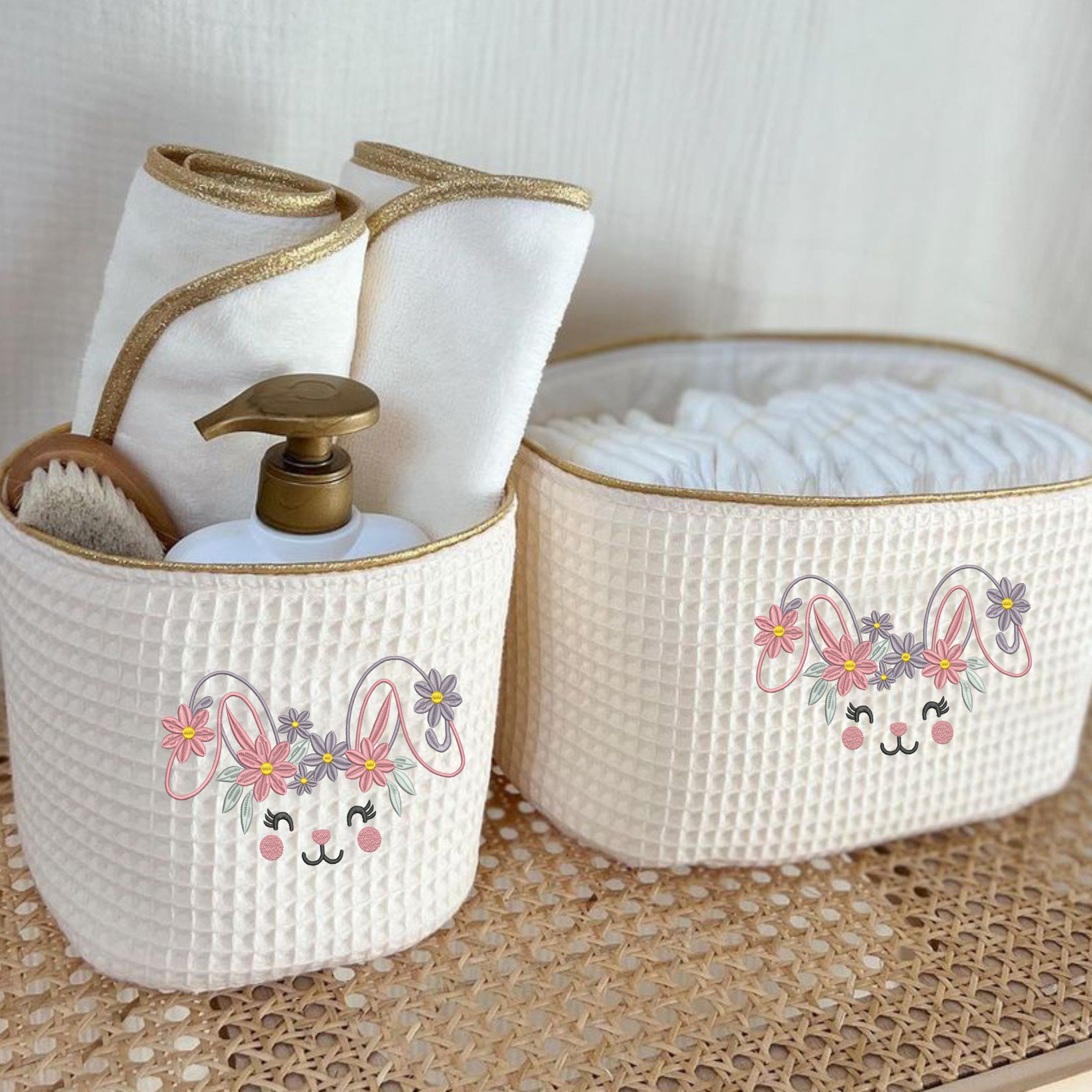 Spring Floral Bunny Face-10