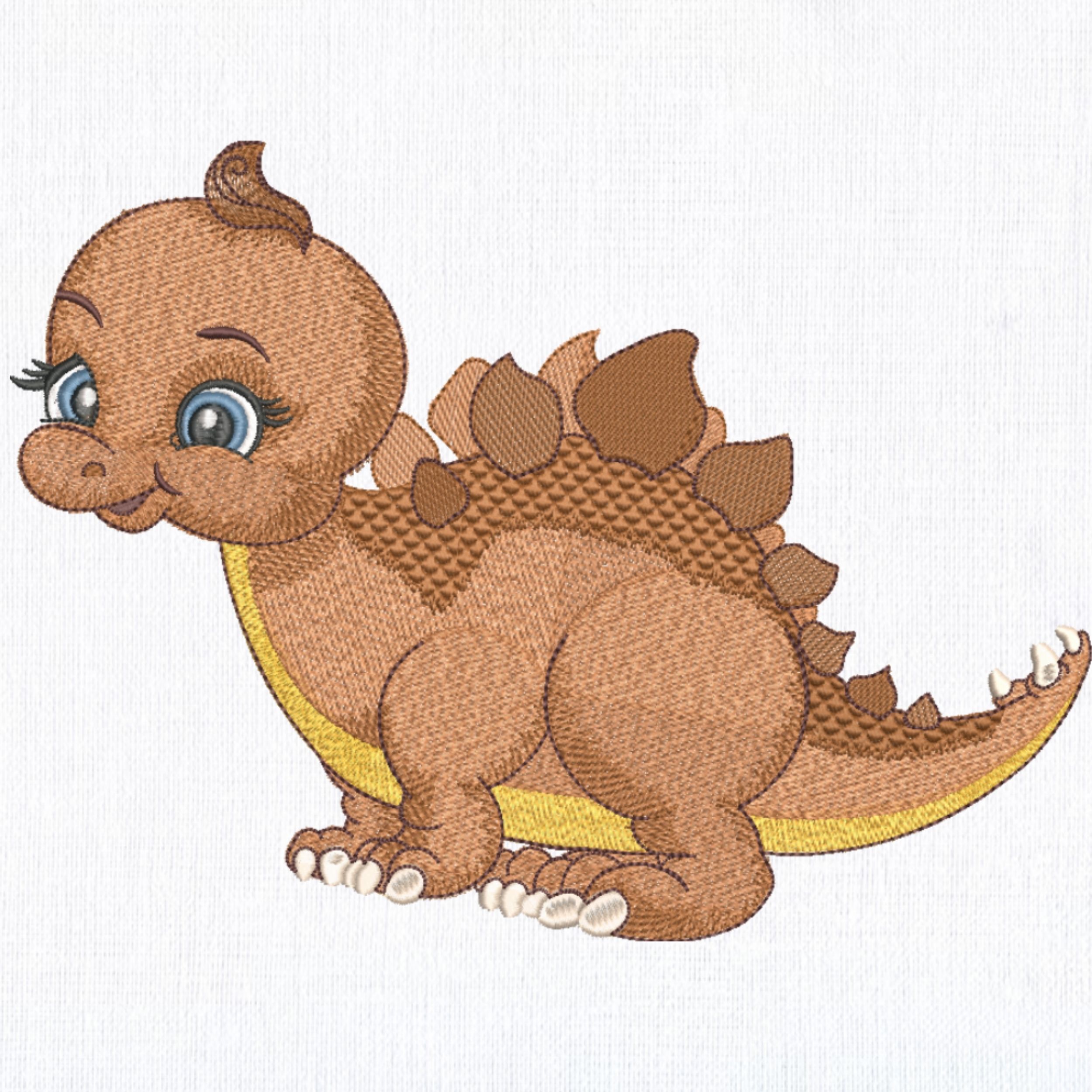 Cute Smiling Baby Dinosaur Stegosaurus-3
