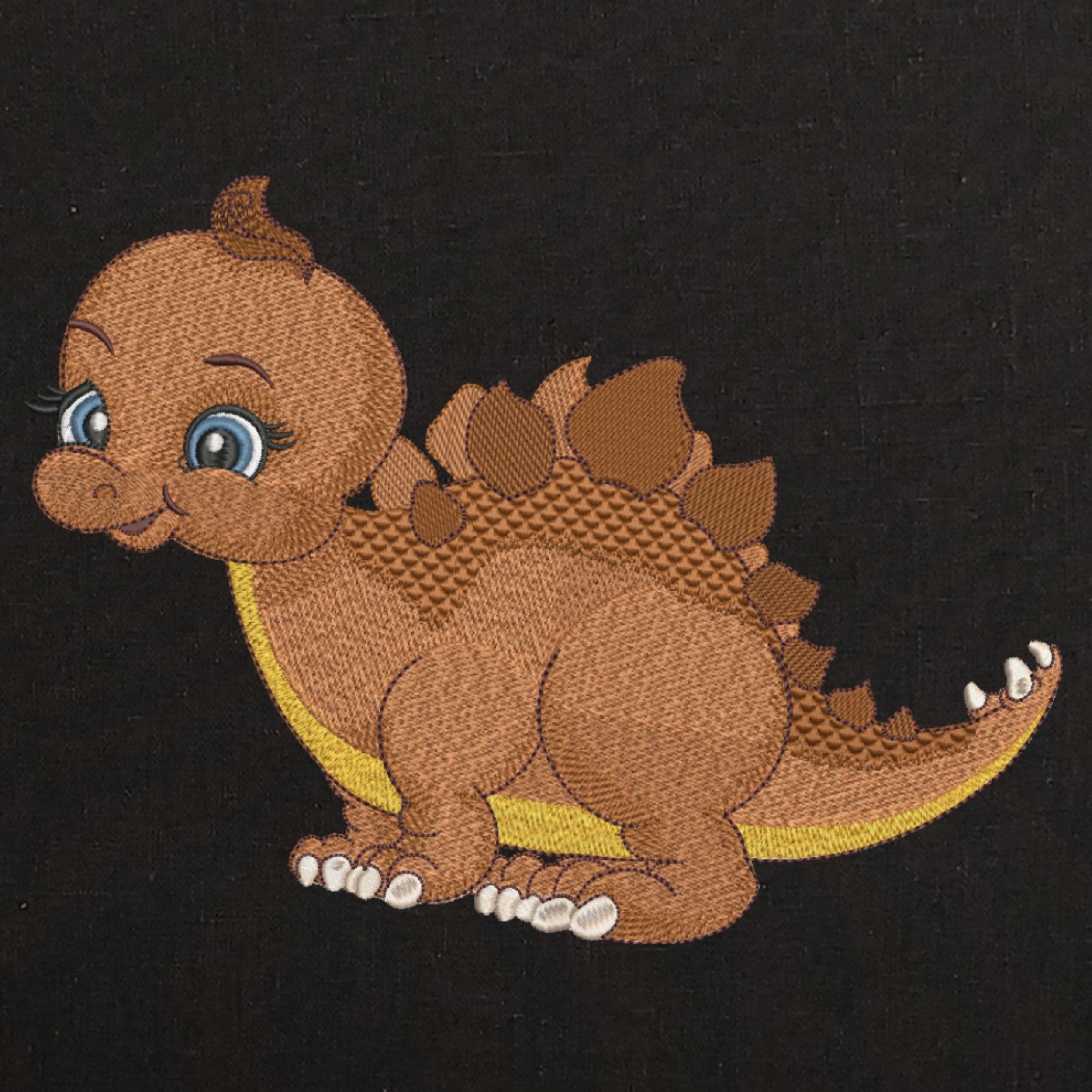 Cute Smiling Baby Dinosaur Stegosaurus-4
