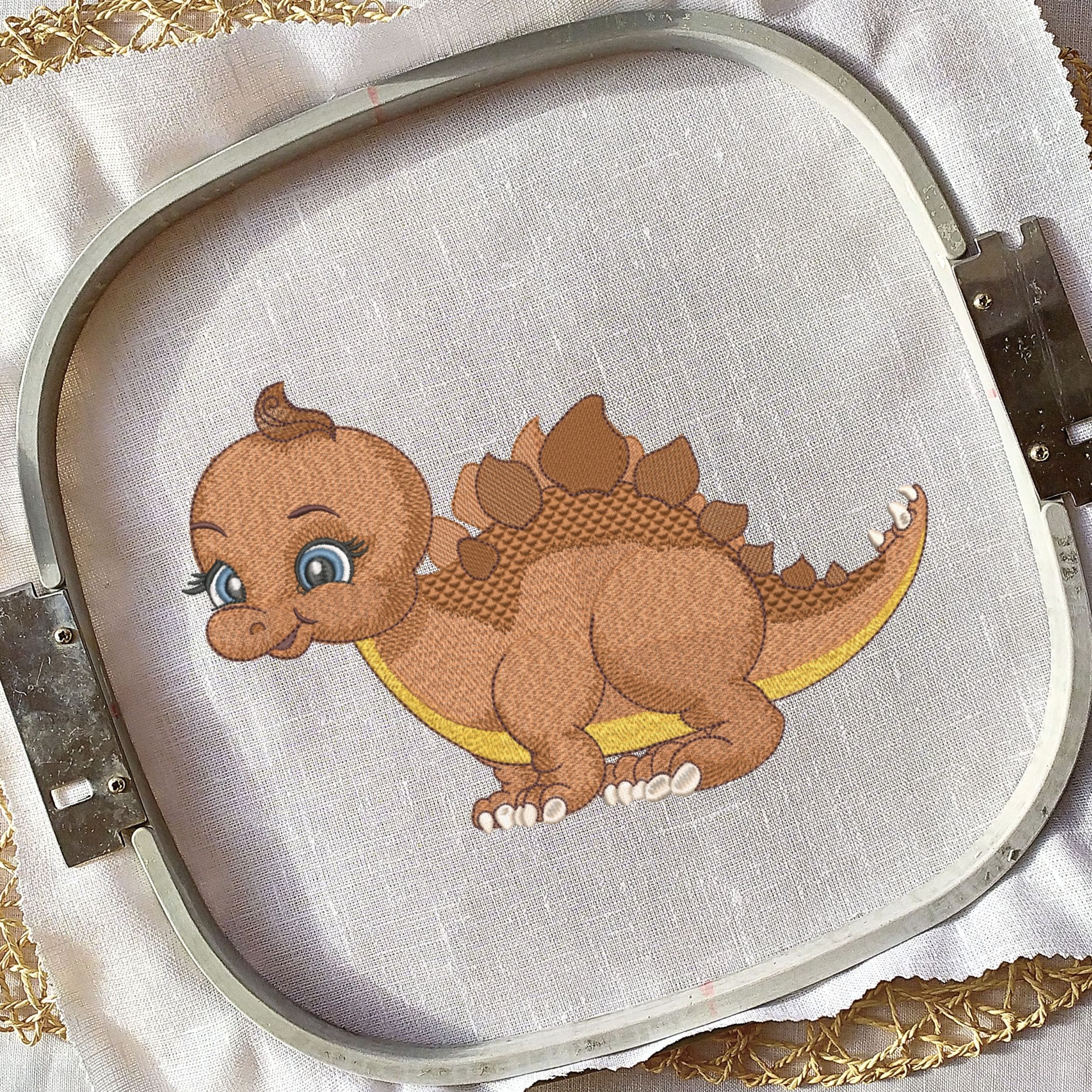 Cute Smiling Baby Dinosaur Stegosaurus-6