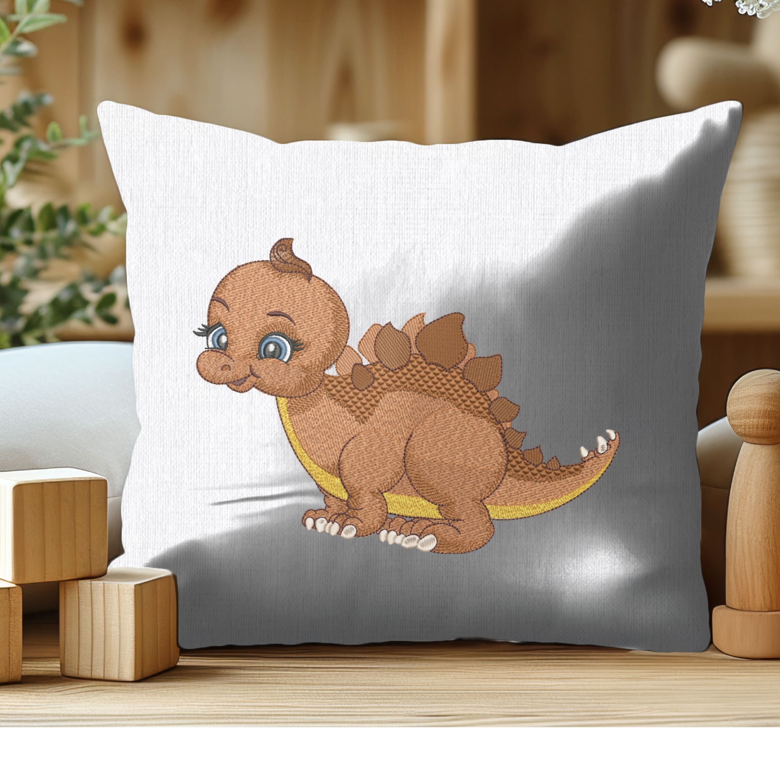 Cute Smiling Baby Dinosaur Stegosaurus-7