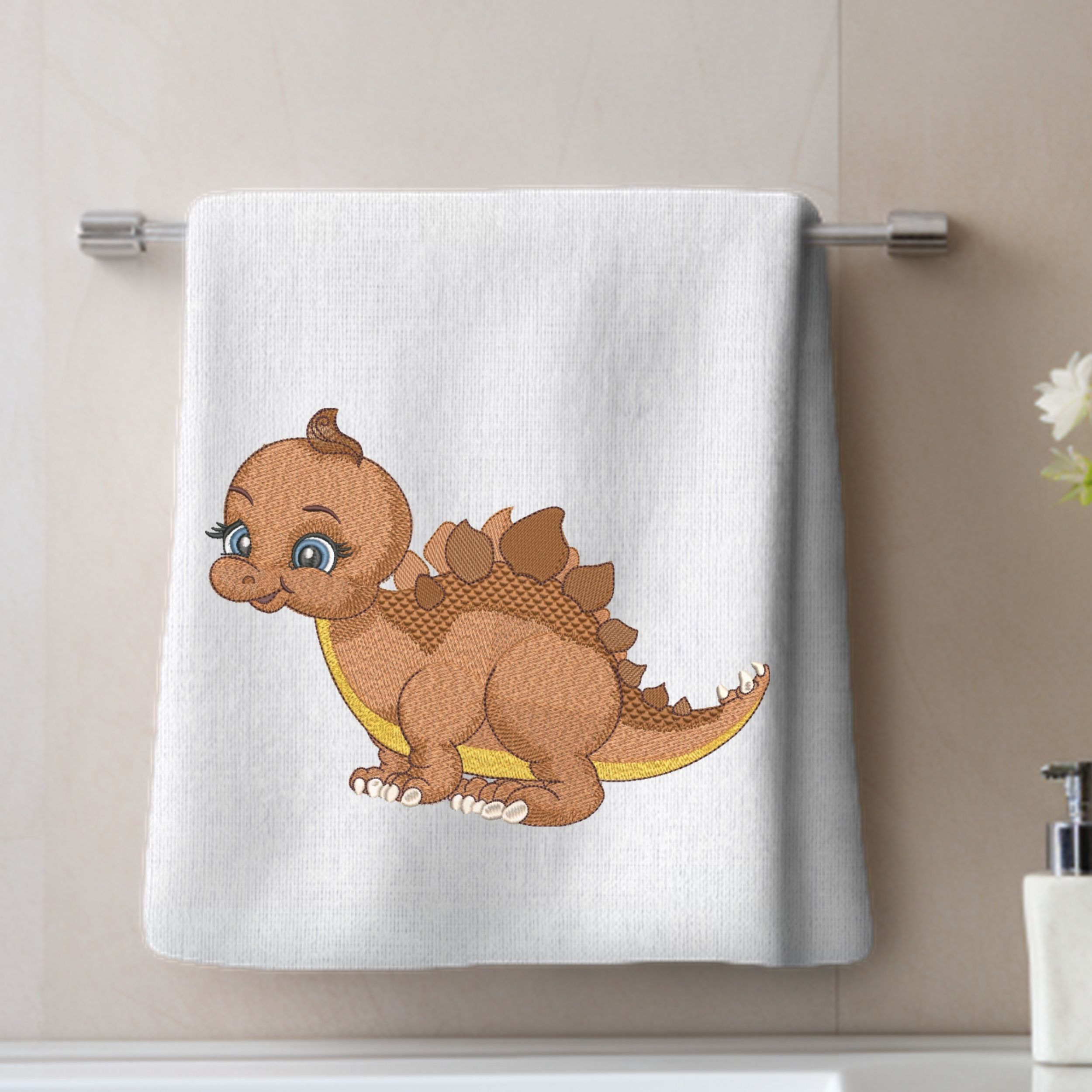 Cute Smiling Baby Dinosaur Stegosaurus-9