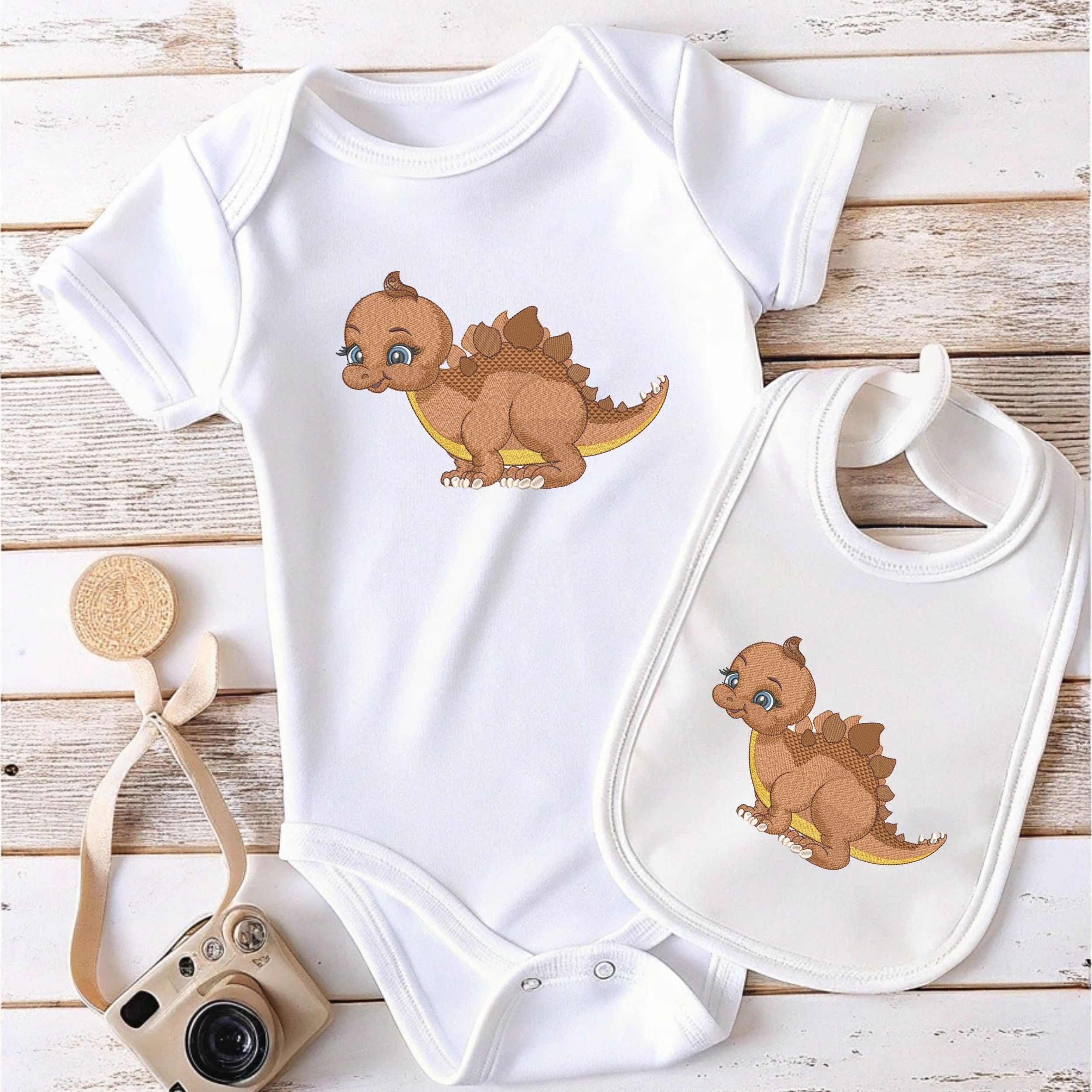 Cute Smiling Baby Dinosaur Stegosaurus-10