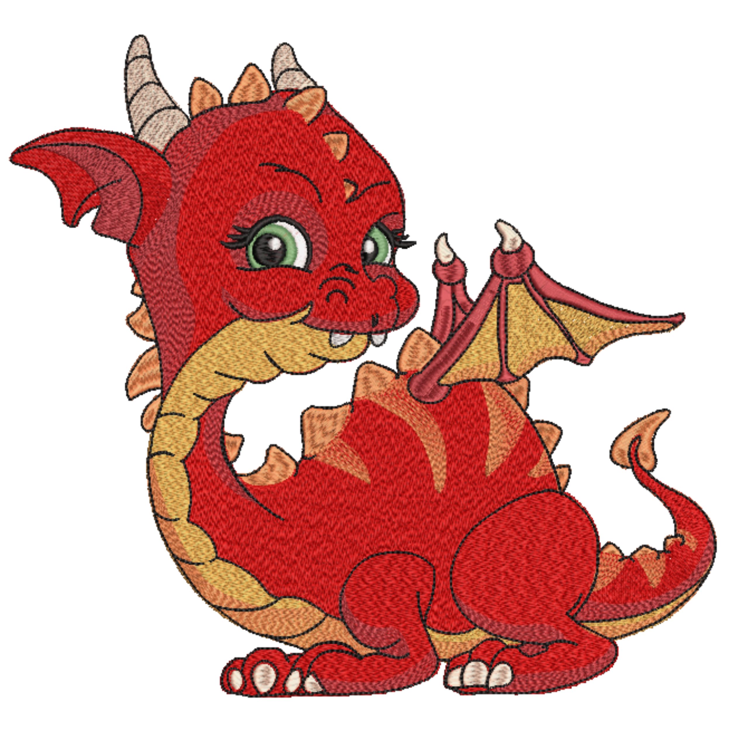 Set of 3 Cute Red Fly Baby Dragon-5