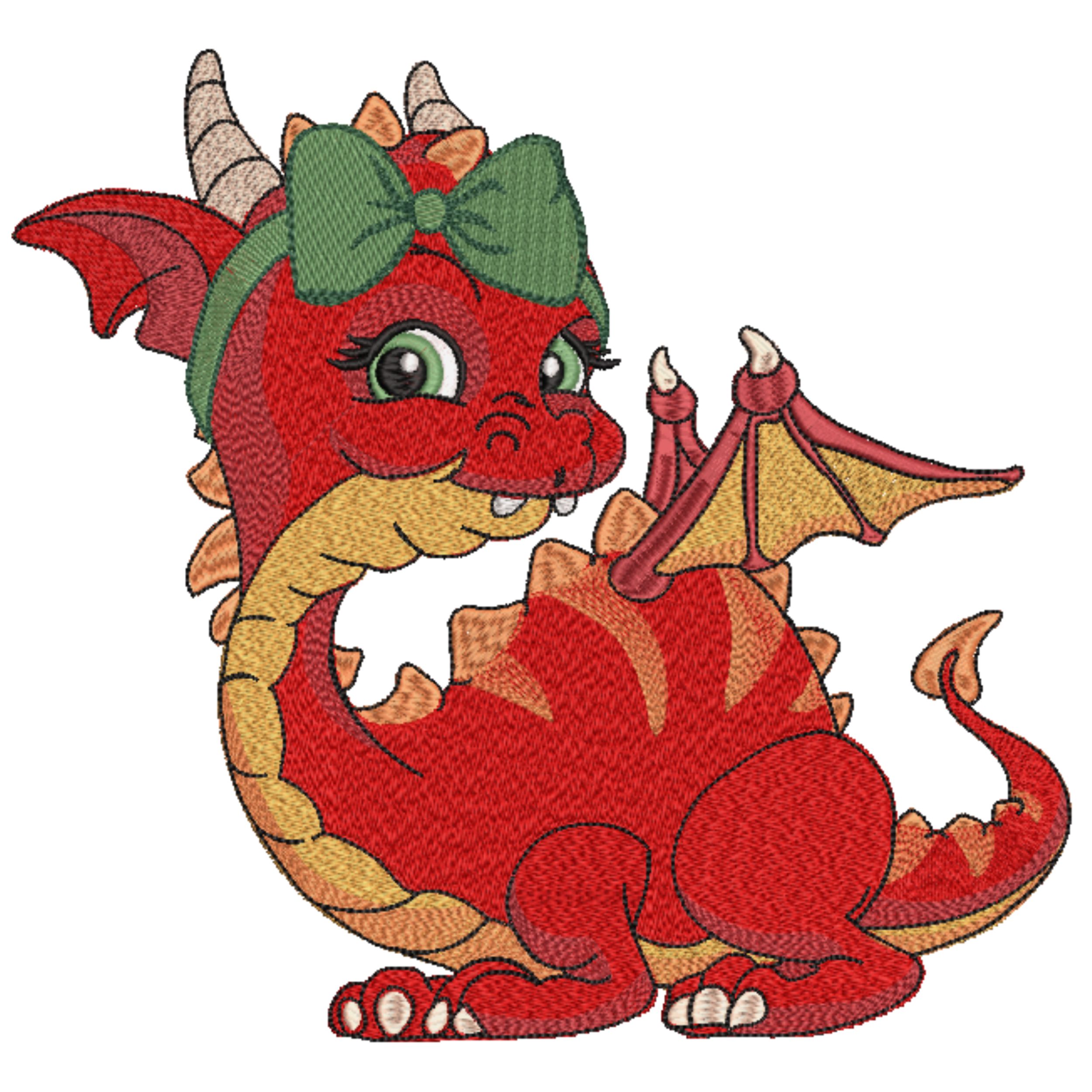 Set of 3 Cute Red Fly Baby Dragon-7