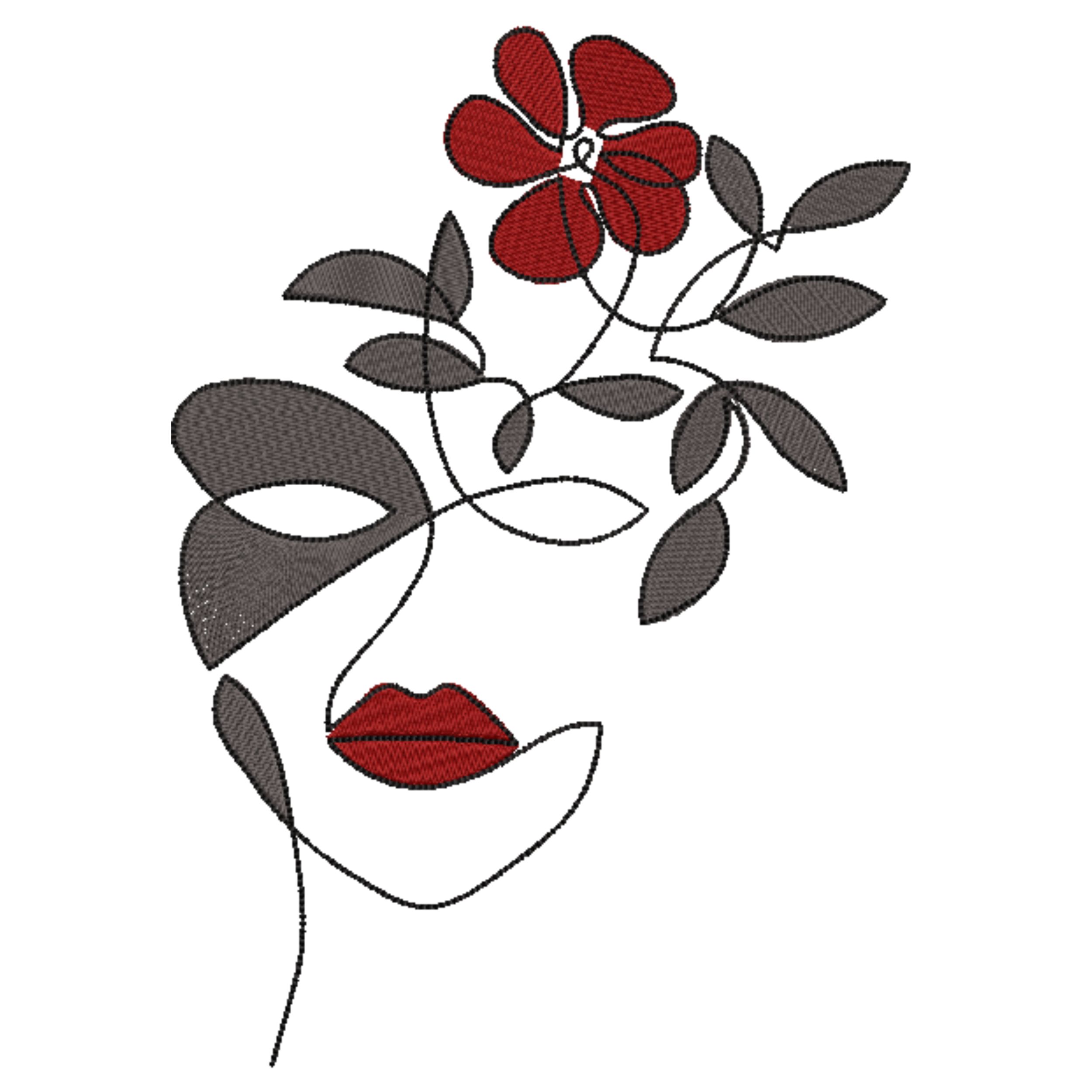 Minimalist Line Art Woman Face-2-3