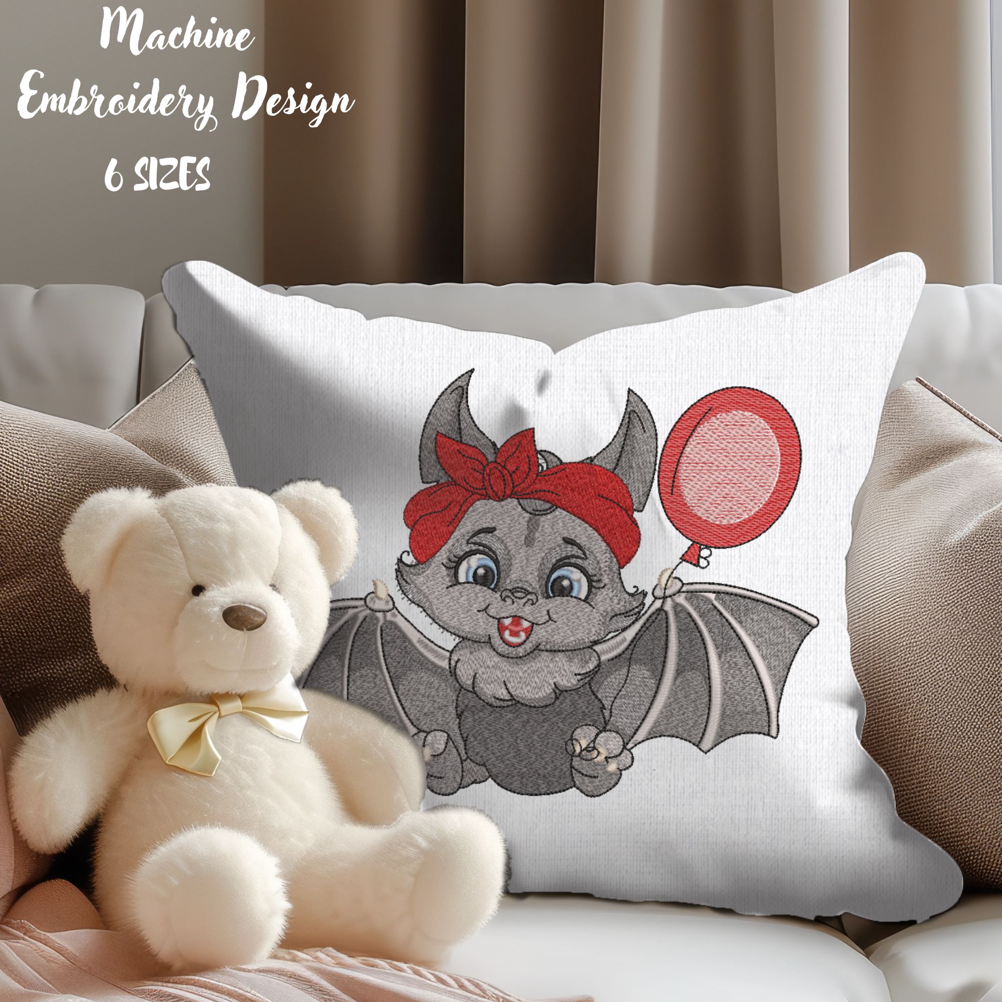 Cartoon Gray Bat Cute Baby Girl-8