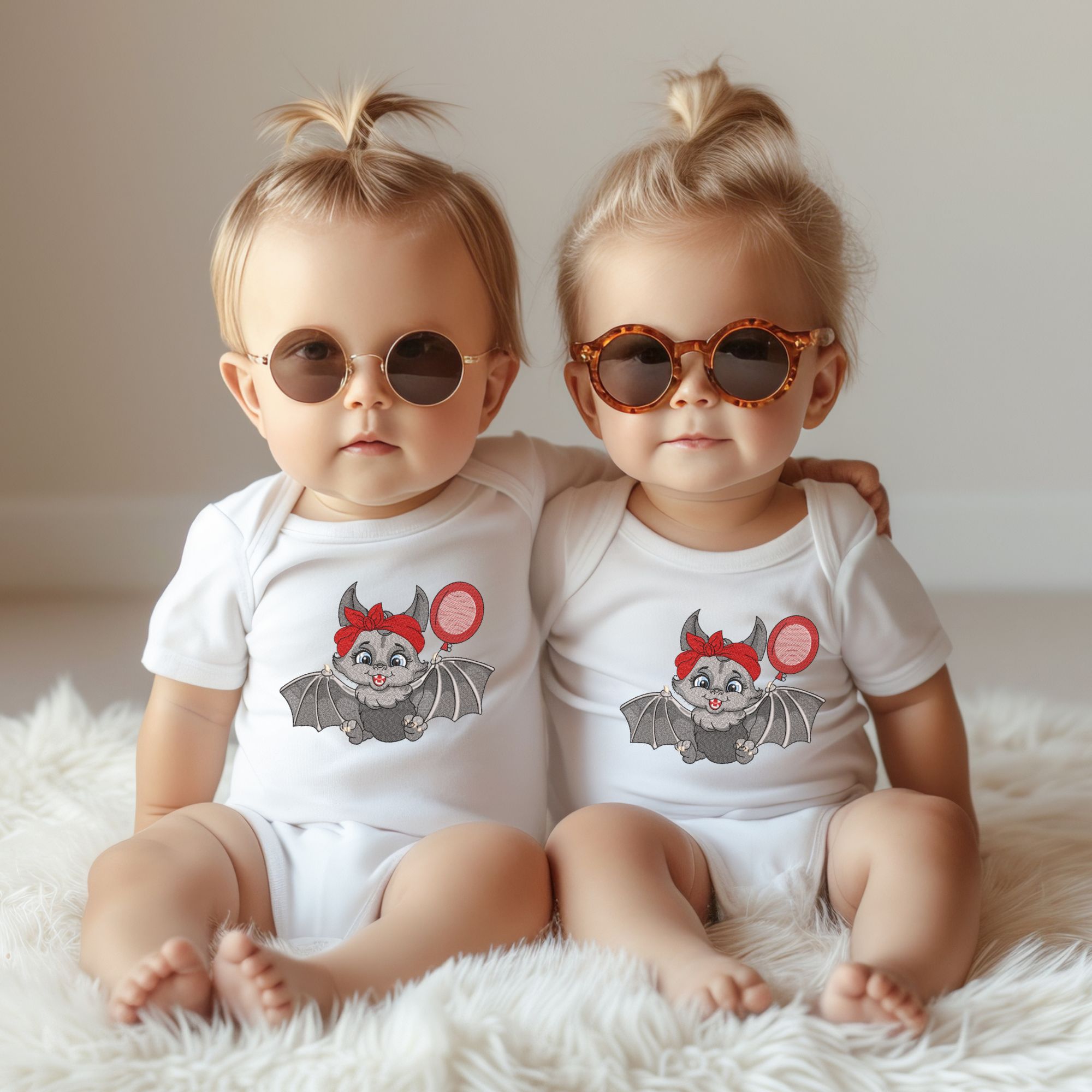 Cartoon Gray Bat Cute Baby Girl-10