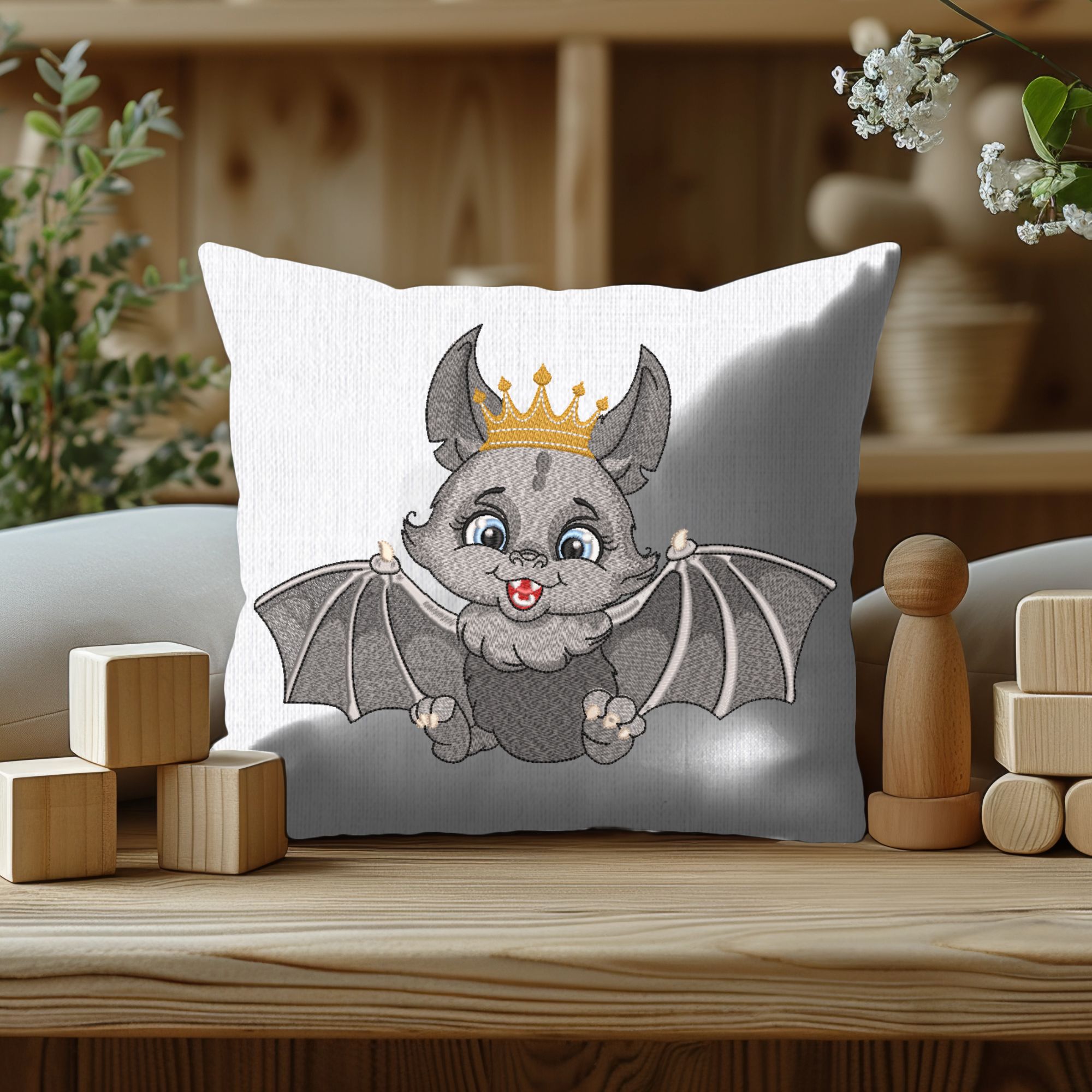 Cartoon Gray Bat Cute Baby King-8
