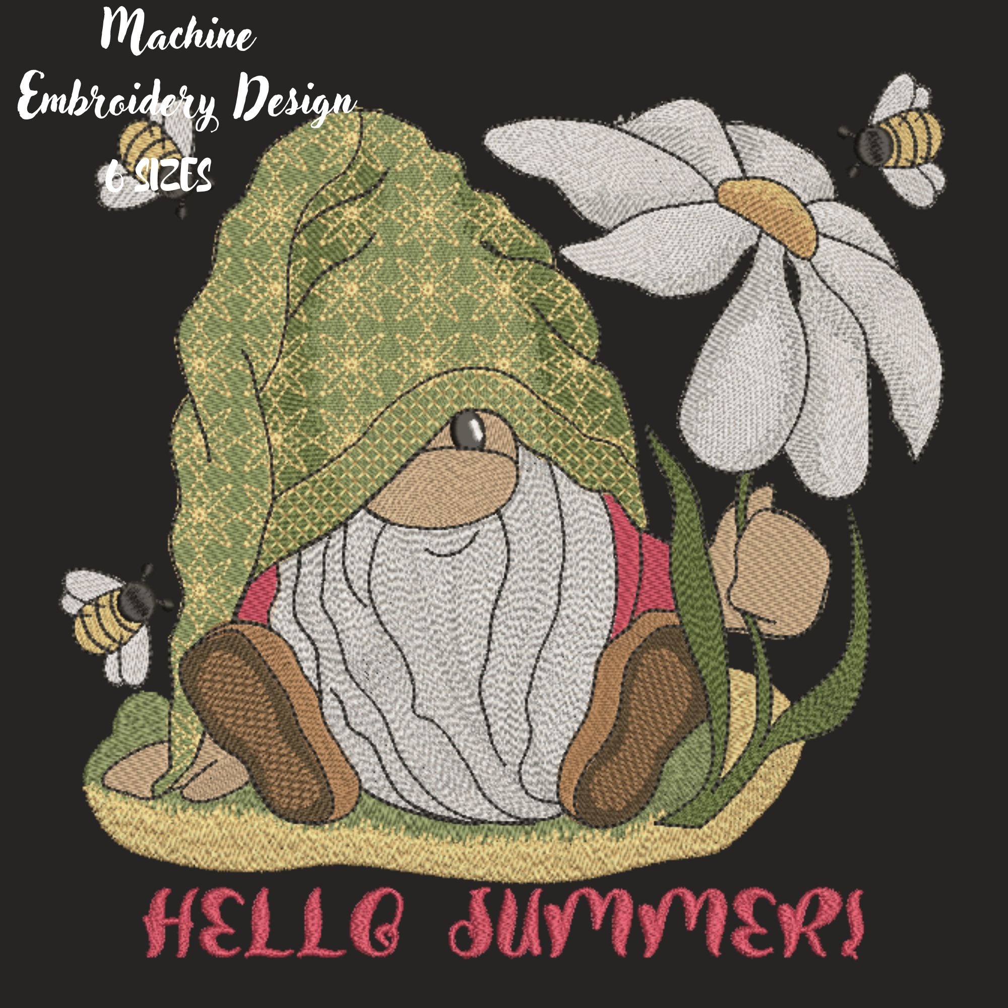 Cute Summer Gnome with Chamomile and Bees-6