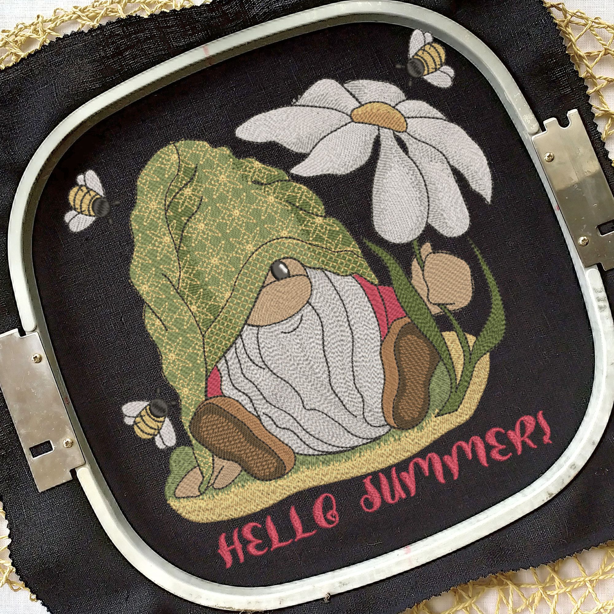 Cute Summer Gnome with Chamomile and Bees-7