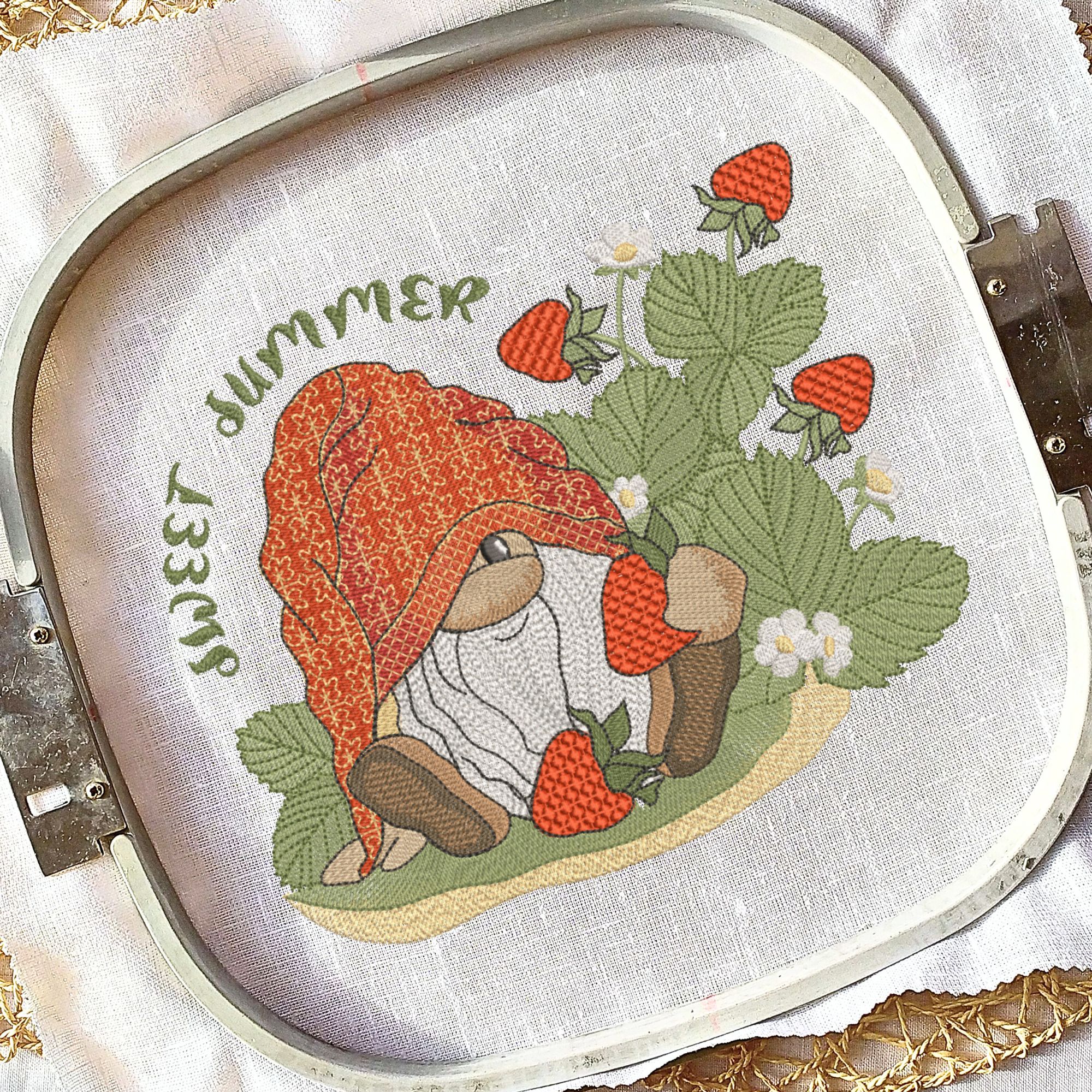Cute Summer Gnome with Strawberry-5