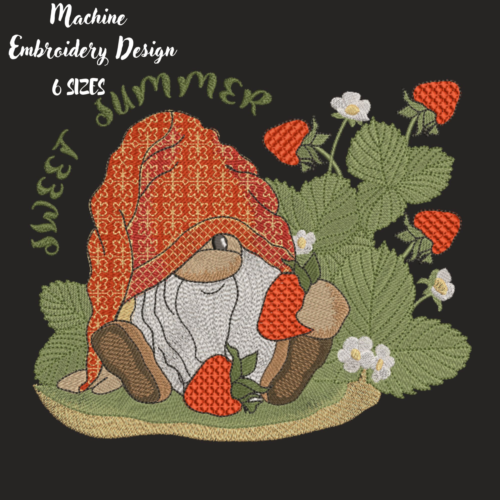 Cute Summer Gnome with Strawberry-6