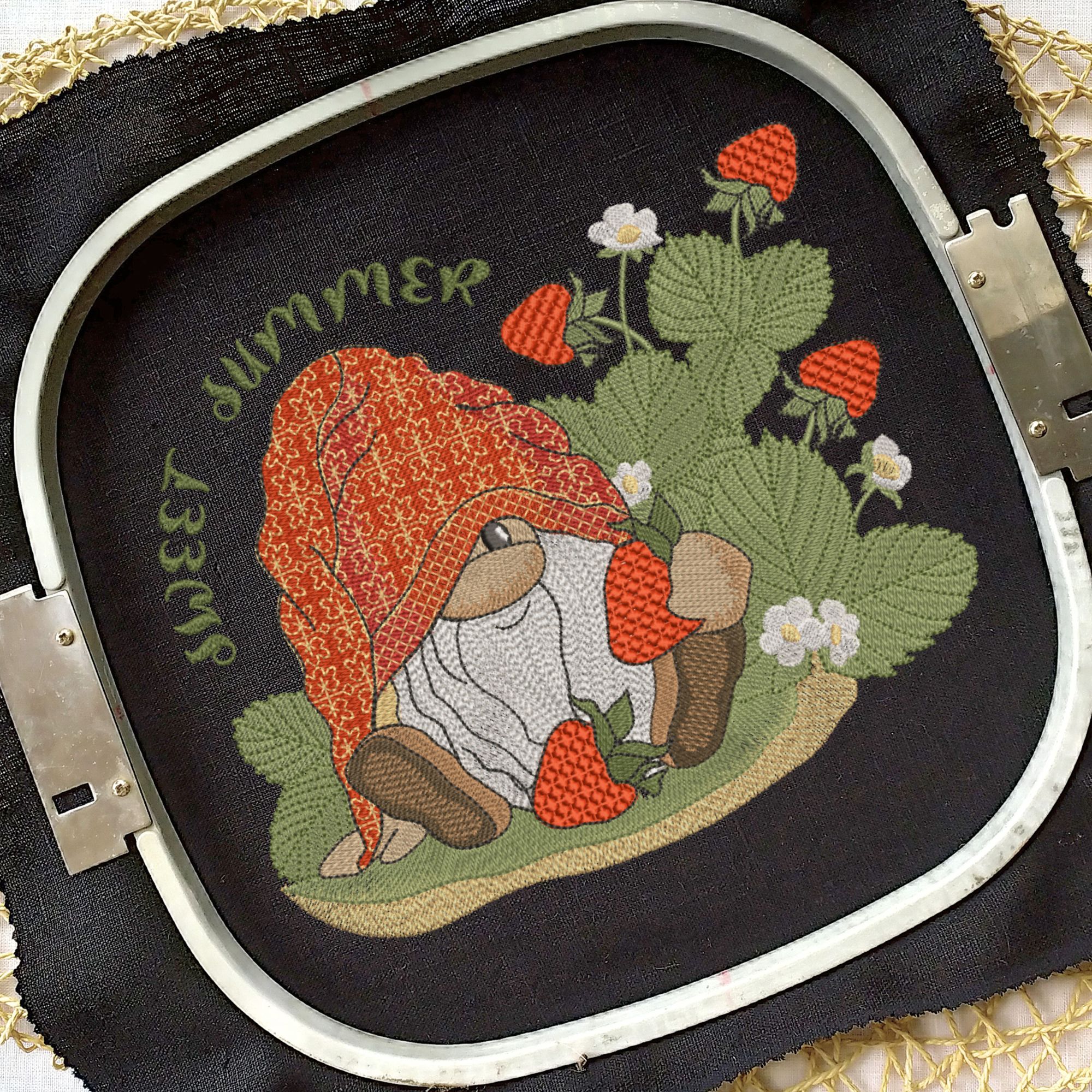 Cute Summer Gnome with Strawberry-7