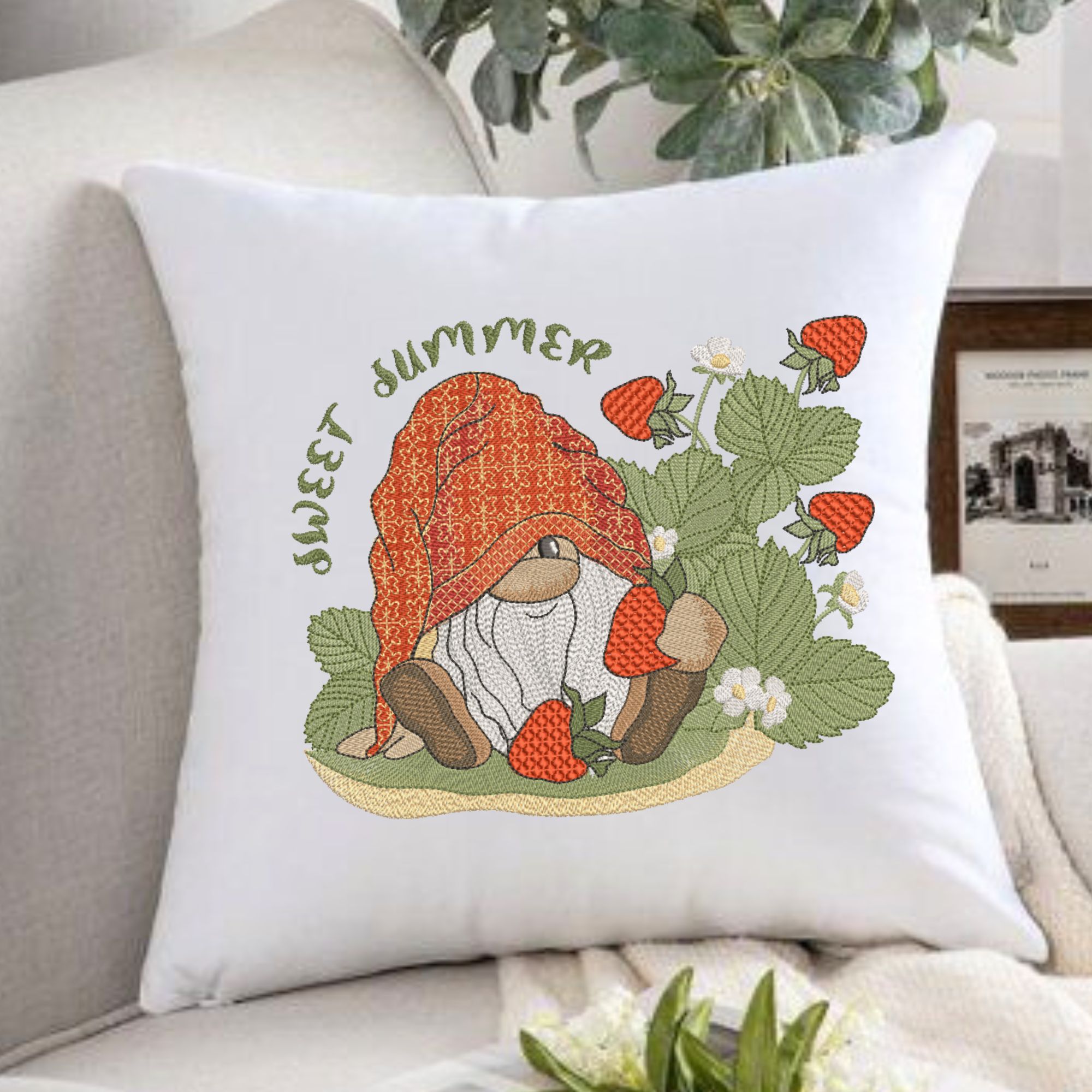 Cute Summer Gnome with Strawberry-8