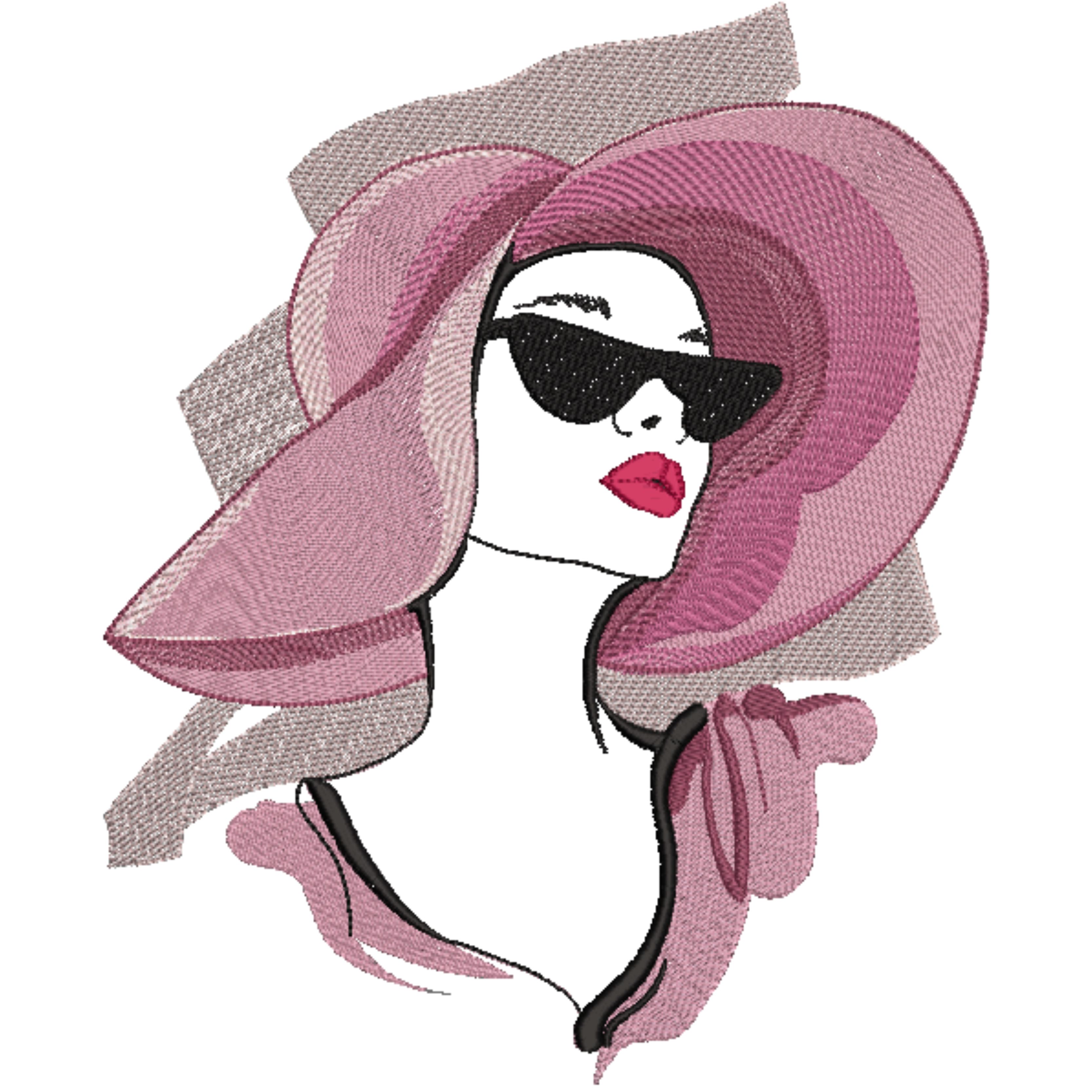 Beautiful young woman in hat and sunglasses
