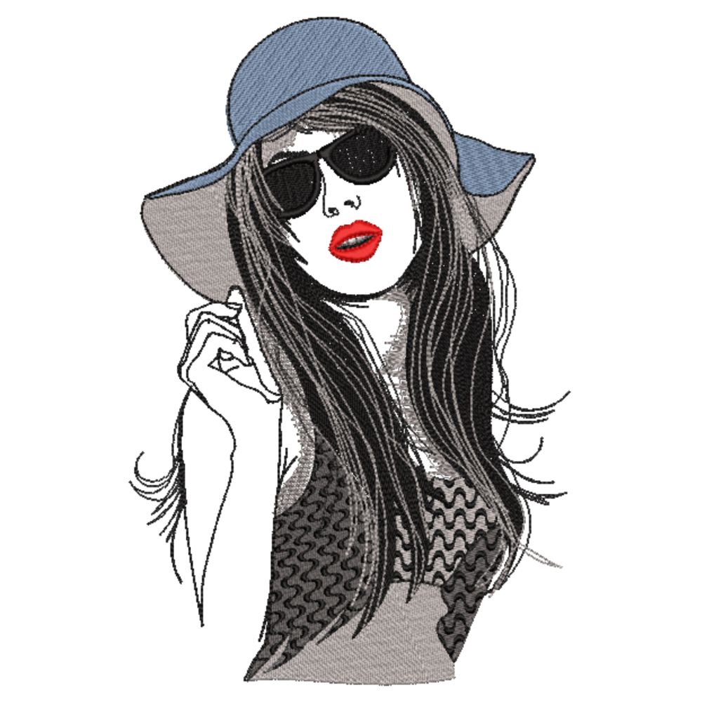 Young Woman in sunglasses and hat