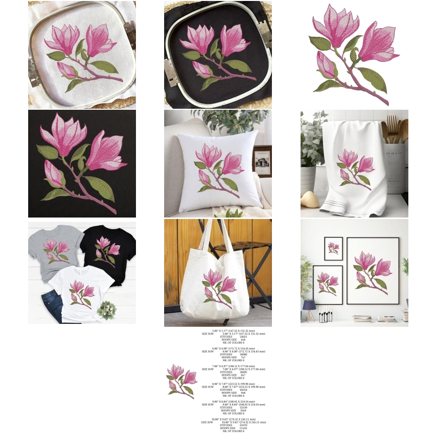 Small Branch Pink Magnolia