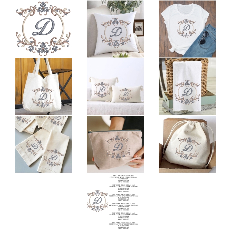 Monogram in Frame Letter D