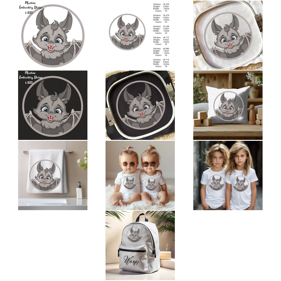 Applique or Patch Baby Bat