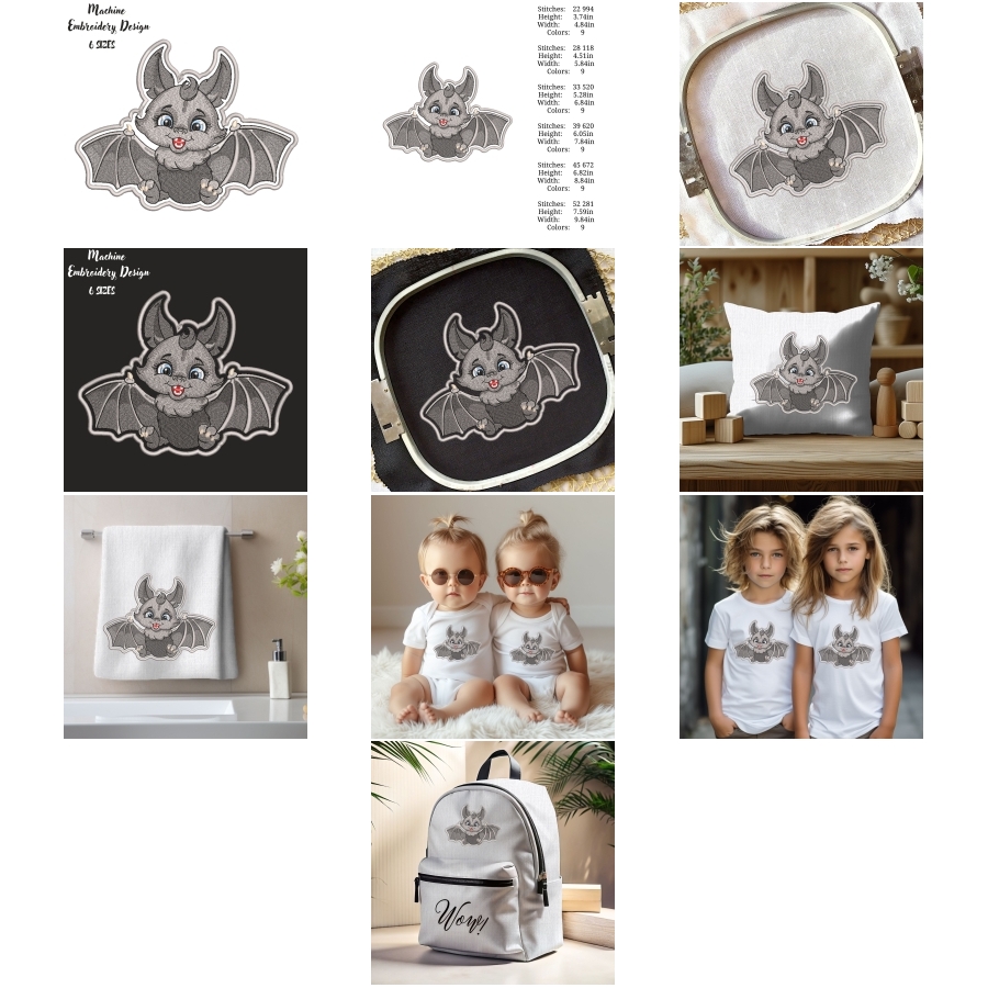 Applique or Patch Baby Bat 2