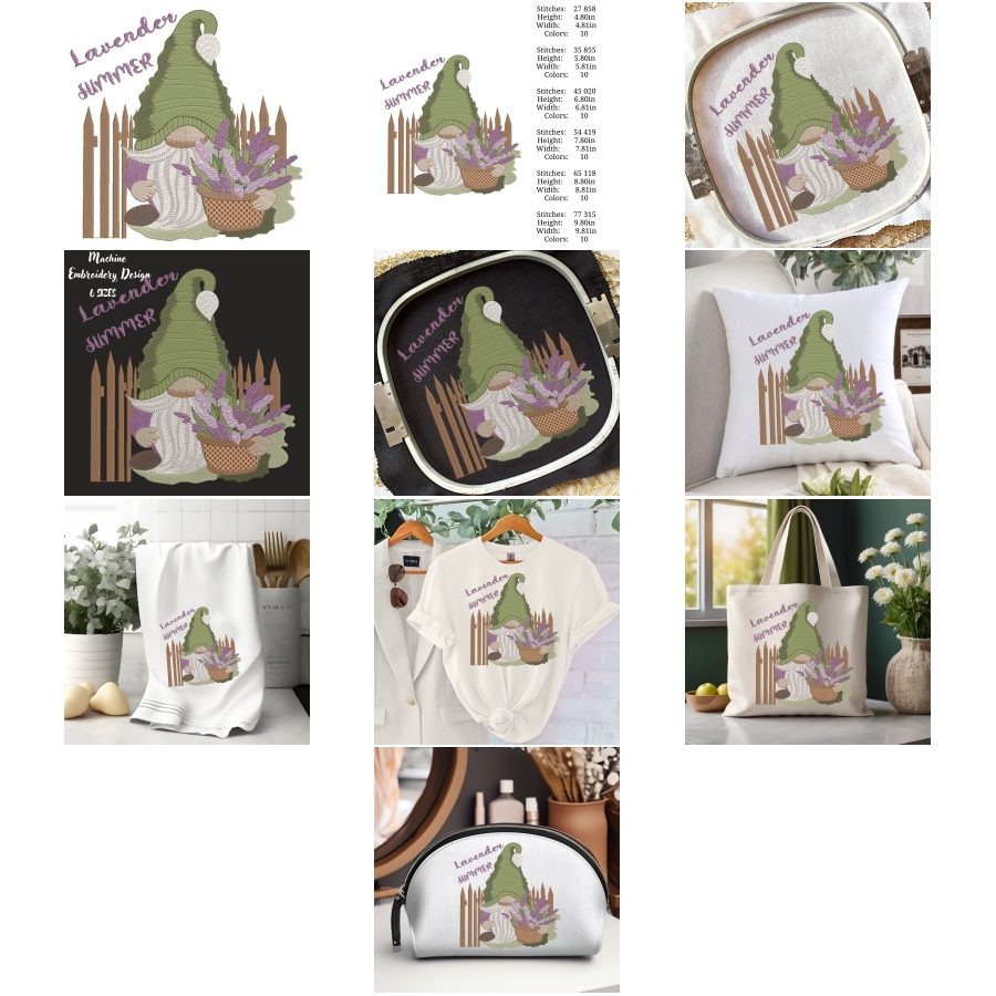Cute Summer Lavender Gnome