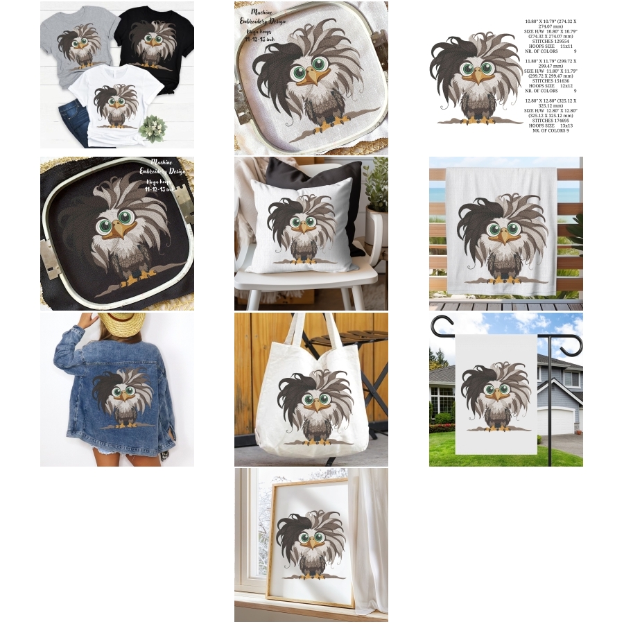Funny Bald Baby Eagle Mega hoop