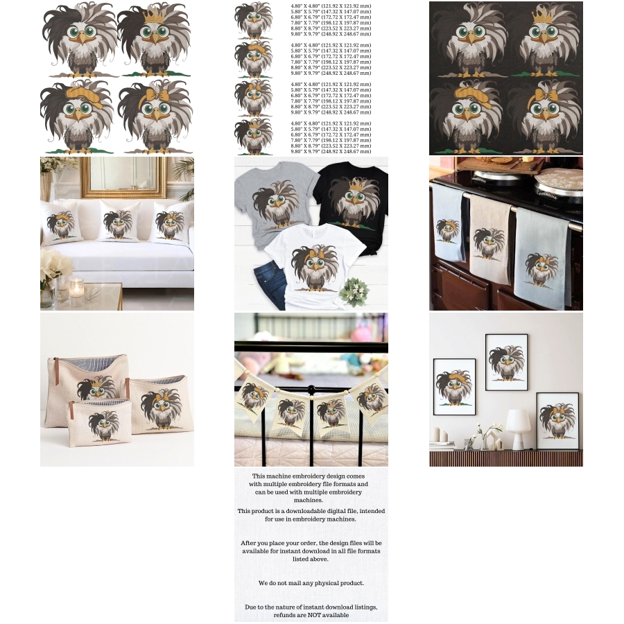 Set of 4 Funny Bald Baby Eagle