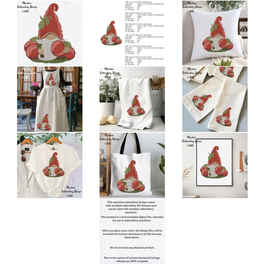 Cute Summer Apple Gnome