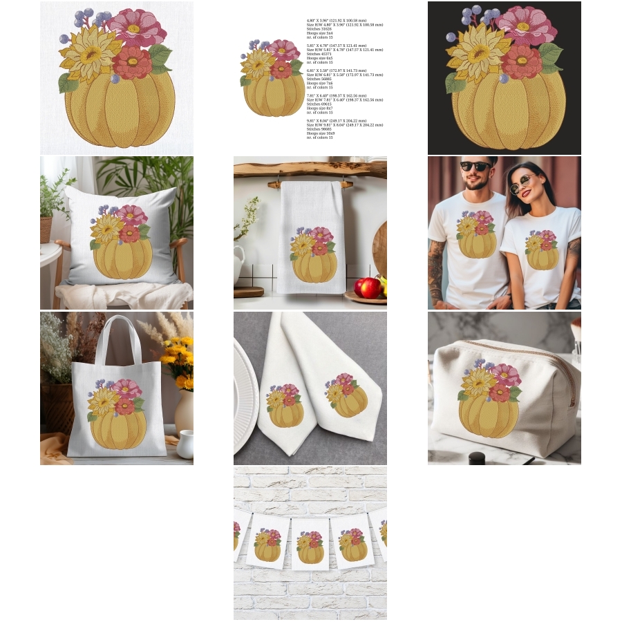 Fall Pumpkin and Flowers