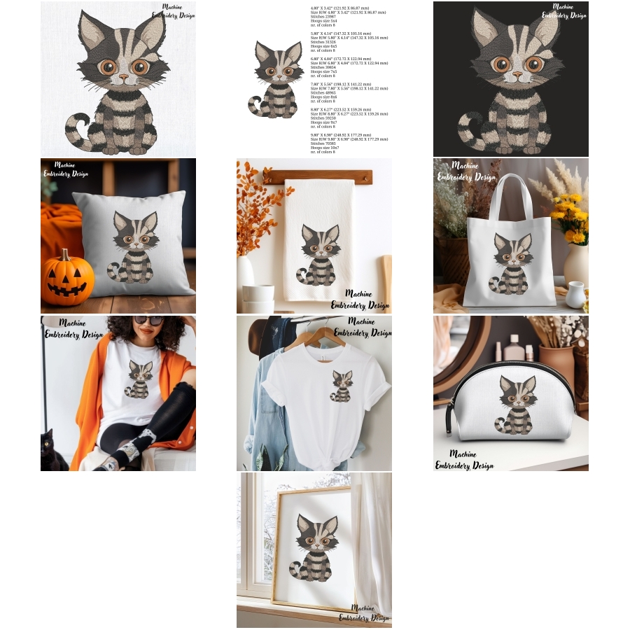 Striped Halloween Gothic Cat