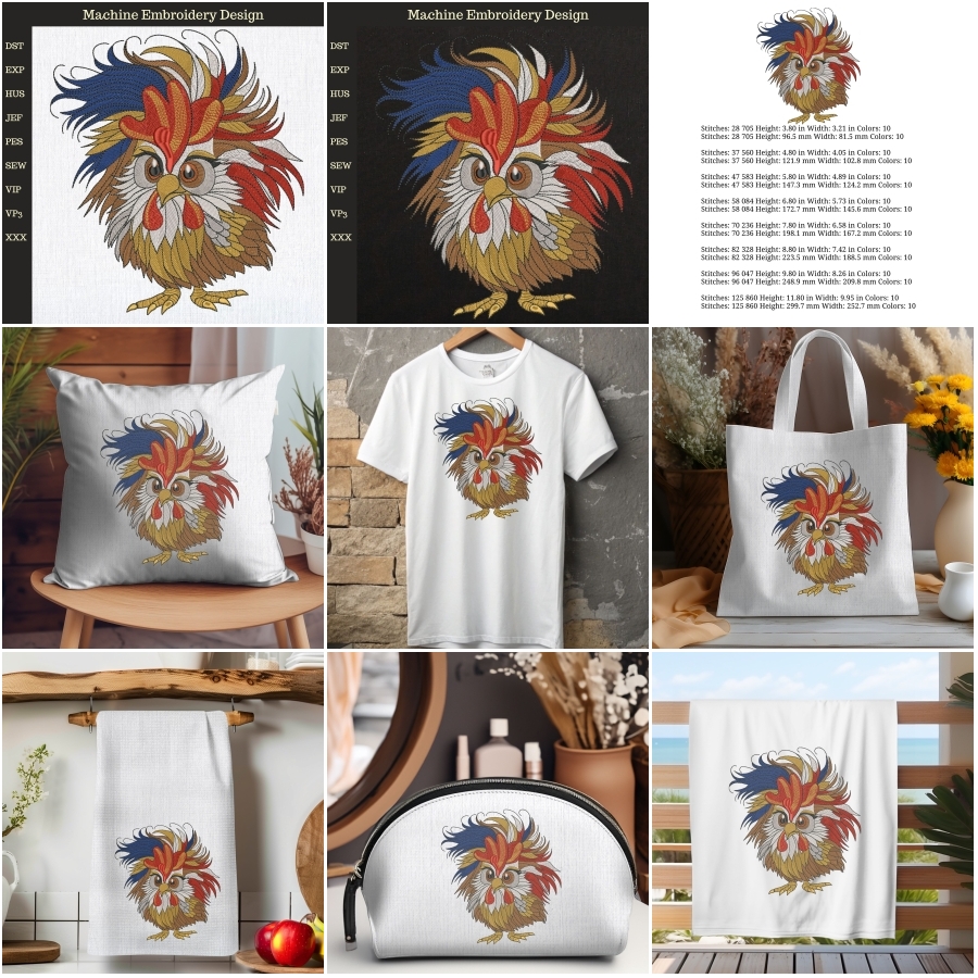 Funny Crazy cockerel. Chicken Boy2