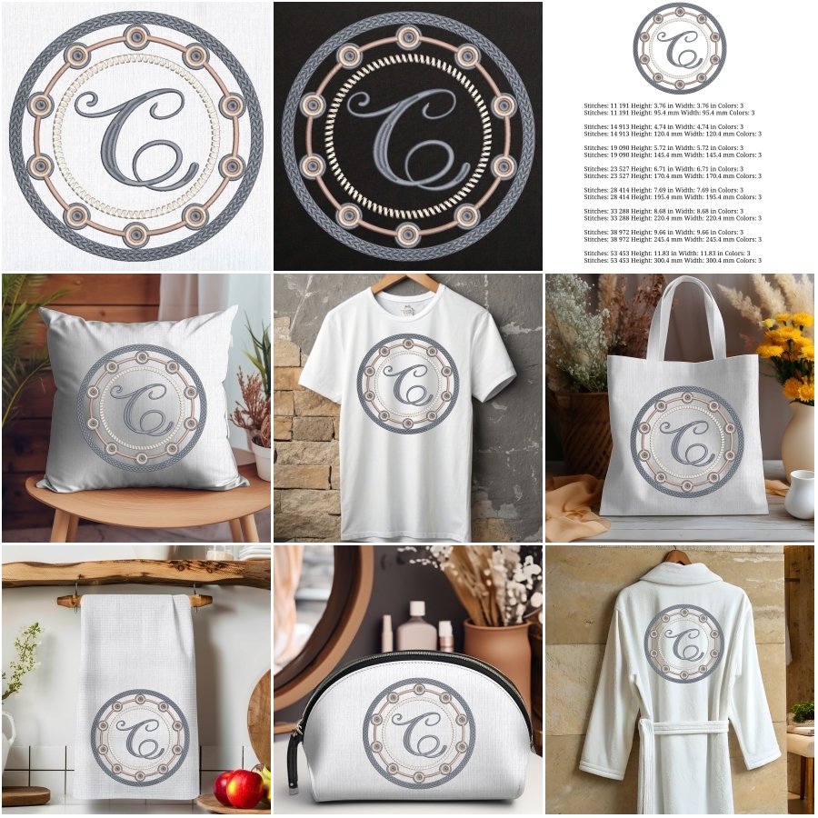Personalized Monogram Frame Letter C