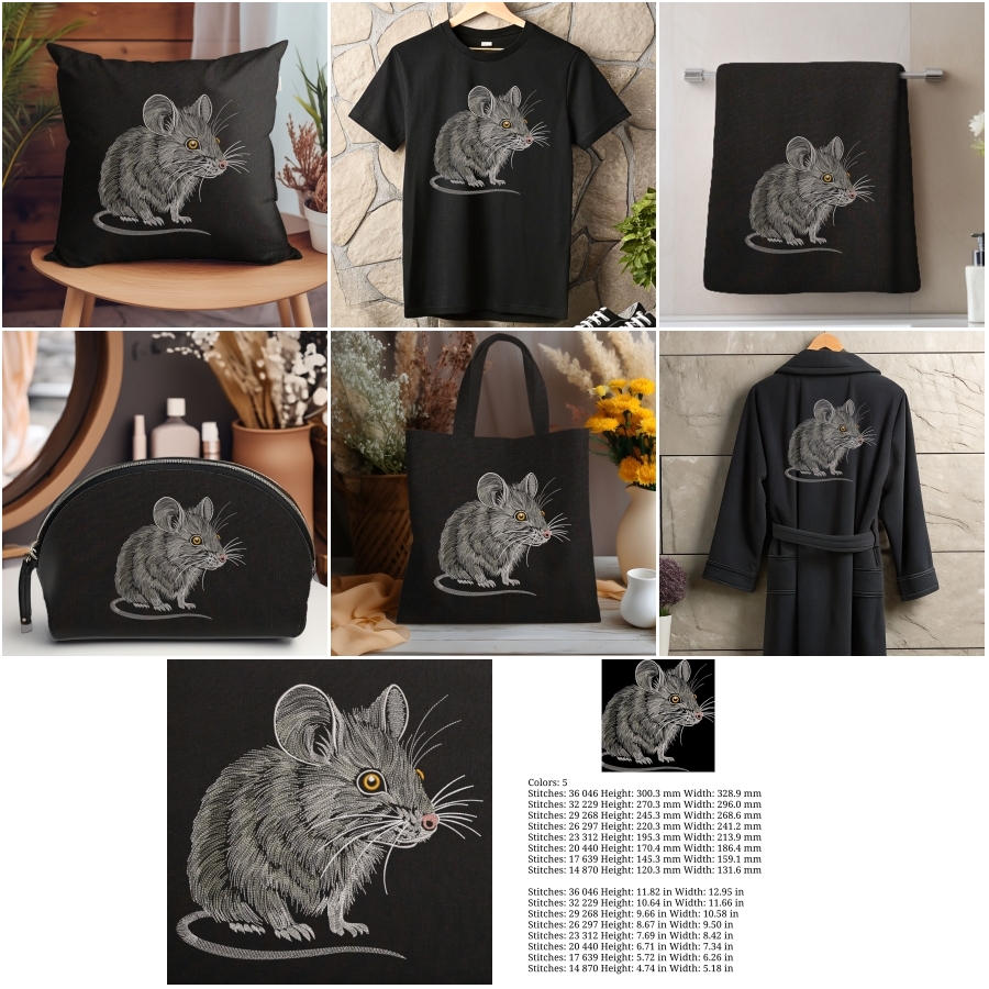 Realistic Mouse only for very dark fabric