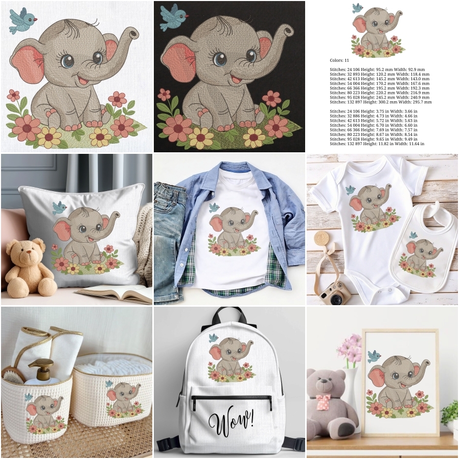 Cute Cartoon Baby Elephant