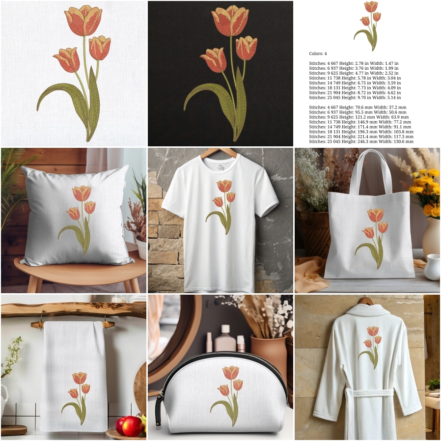Elegant Spring Three Tulip Flower