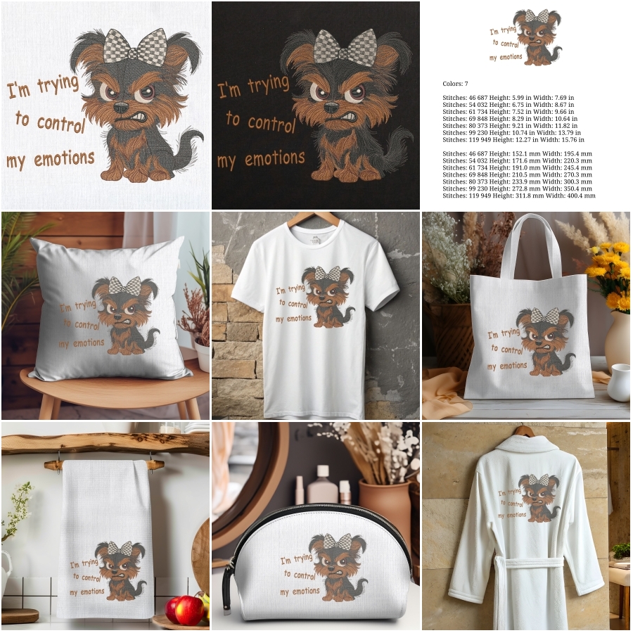 Angry Cartoon Yorkie Puppy with Funny Quote
