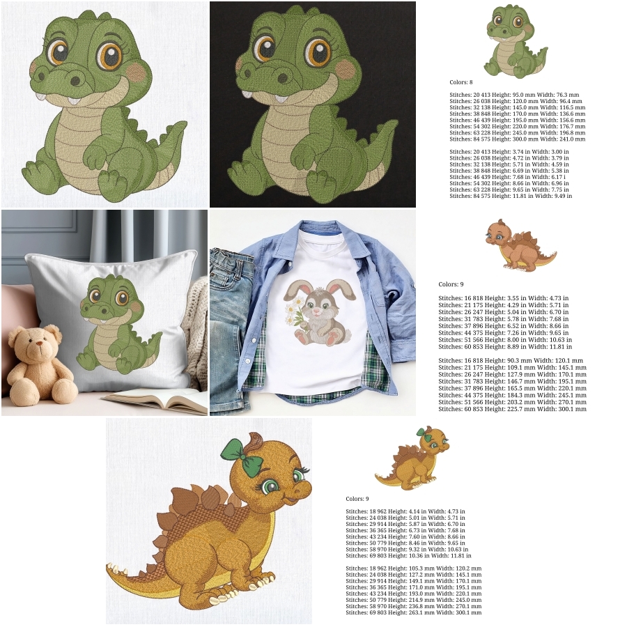 Set 3 Cartoon Dinosaur