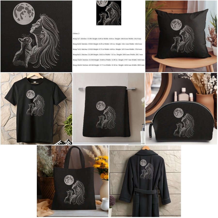 Mystical Moon Witch and Black Cat