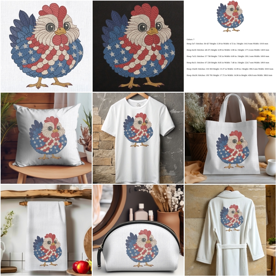 4th july Patriotic American chicken