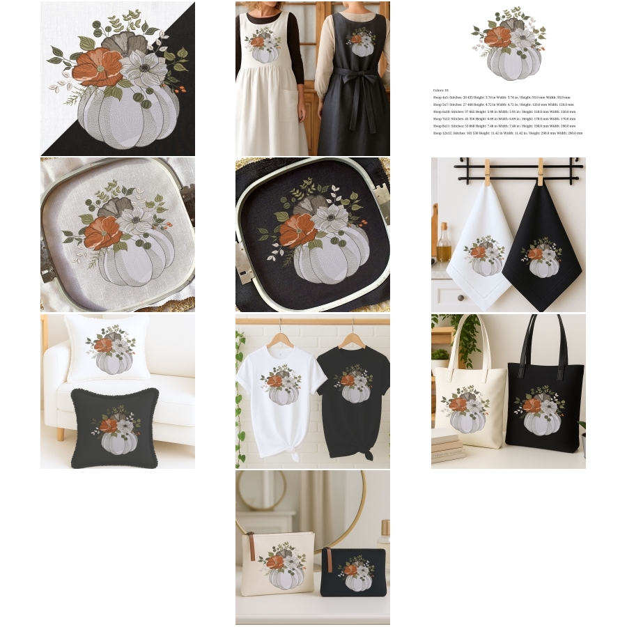 Thanksgiving Floral White Pumpkin