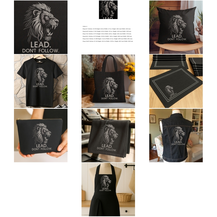 Roaring Lion Head with quote