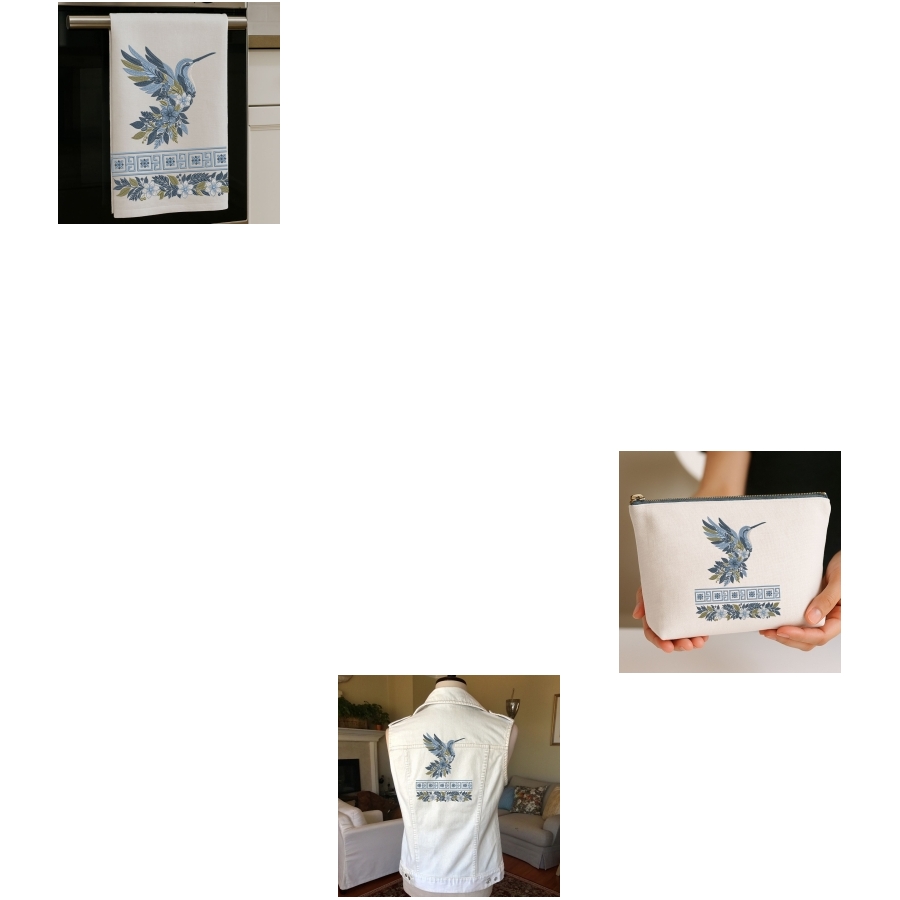 Blue flower Hummingbird Border