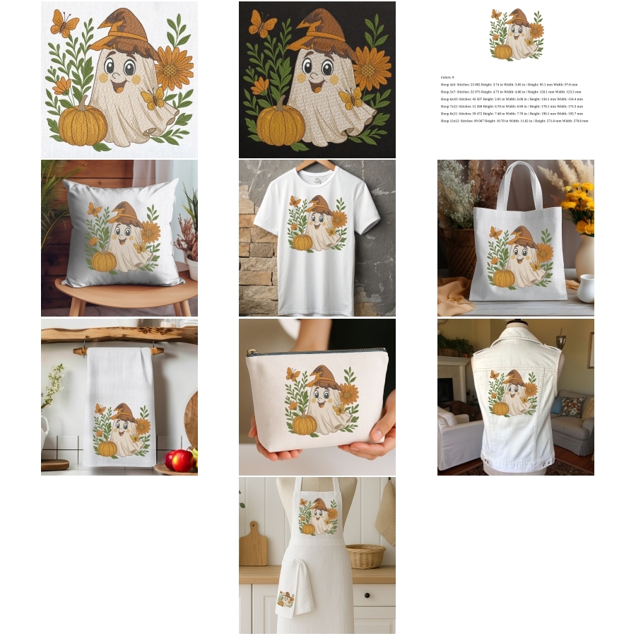 Cute floral Halloween Ghost